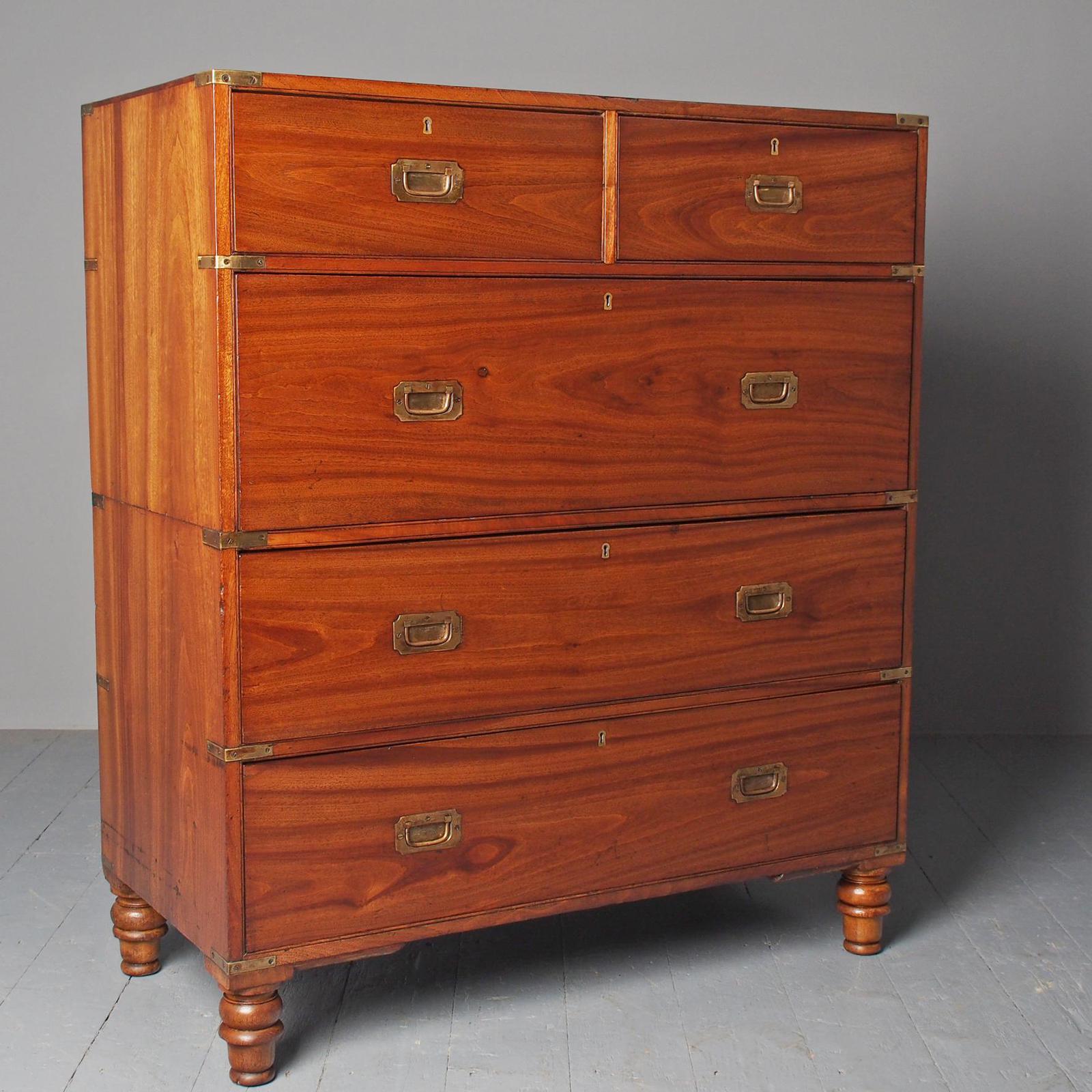 Antique Victorian Two Part Campaign Chest of Drawers (1 of 10) Antique Victorian Two Part Campaign Chest of Drawers (1 of 10)