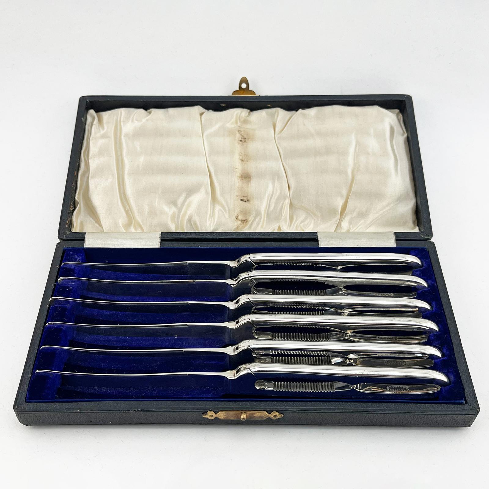 Set of 6 Boxed Silver Plated Lobster Crackers or Crab Picks (1 of 8) Set of 6 Boxed Silver Plated Lobster Crackers or Crab Picks (1 of 8)