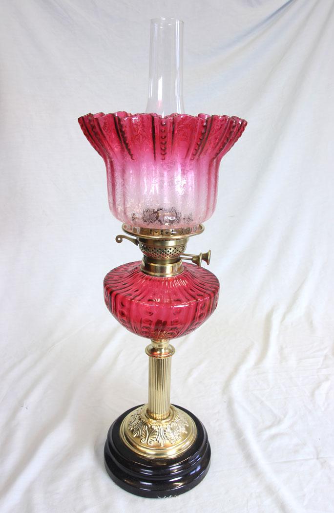 Antique Cranberry Glass Oil Lamp with Cranberry Glass Shade (1 of 14) Antique Cranberry Glass Oil Lamp with Cranberry Glass Shade (1 of 14)