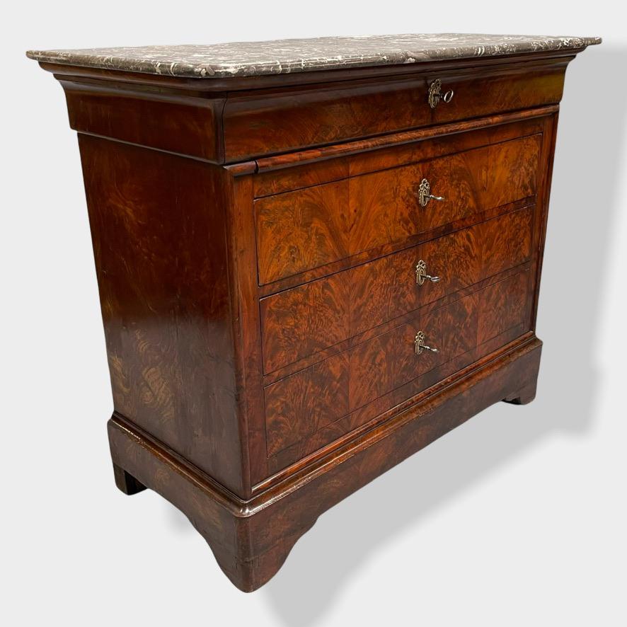 French Marble Top Commode with Brushing Slide (1 of 9) French Marble Top Commode with Brushing Slide (1 of 9)