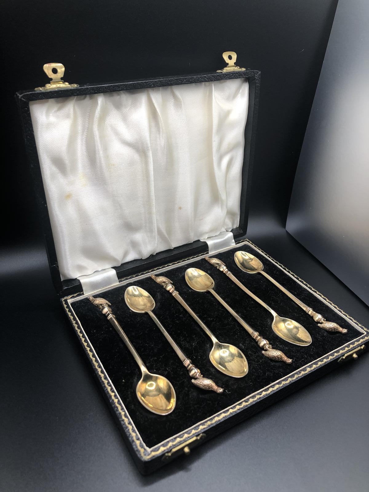 Silver Gilt Coffee Spoons  William Huckling (1 of 3)