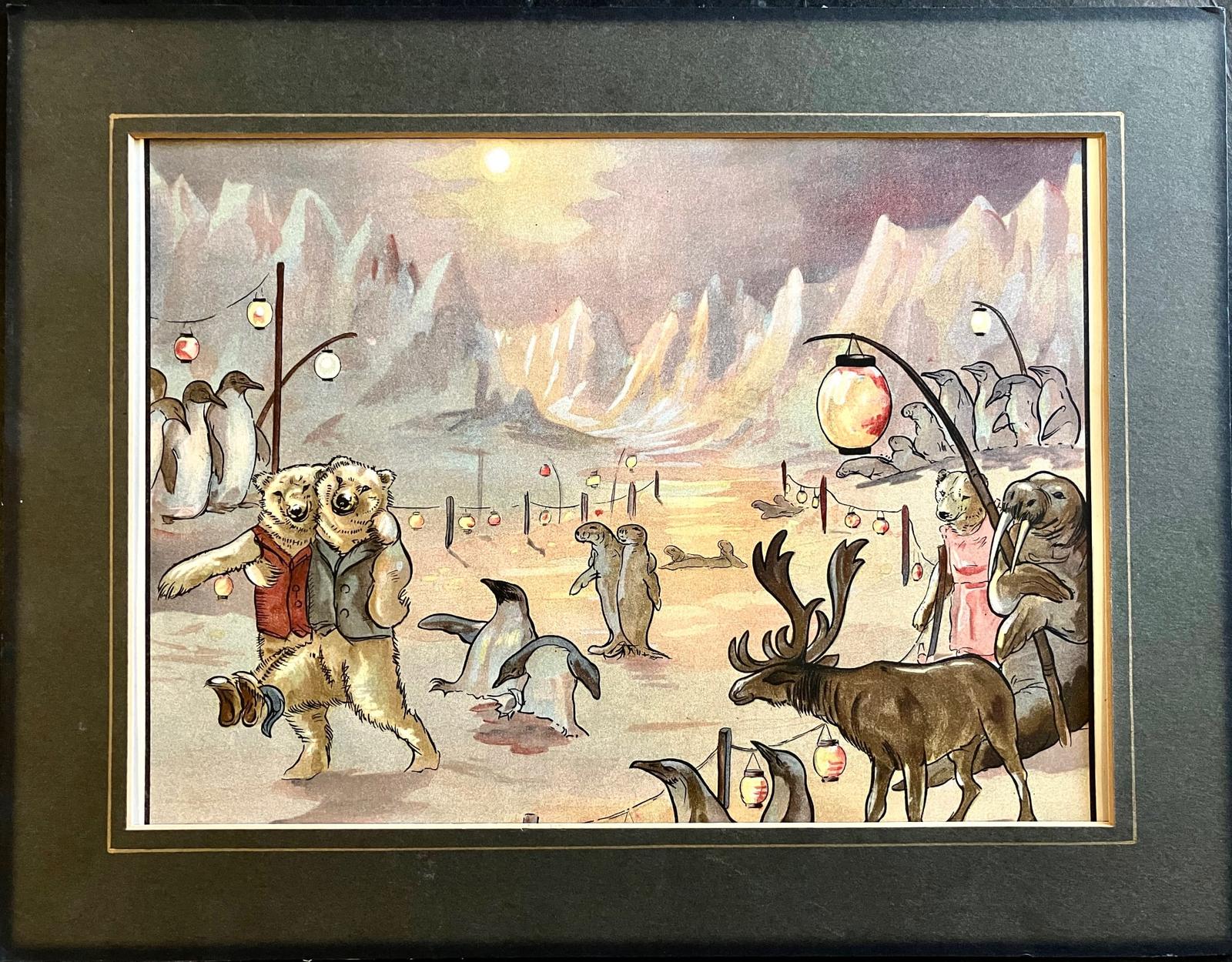 1920 Polar Bears Children's Print in Colour from Arctic Orphans by N Parker (1 of 3)