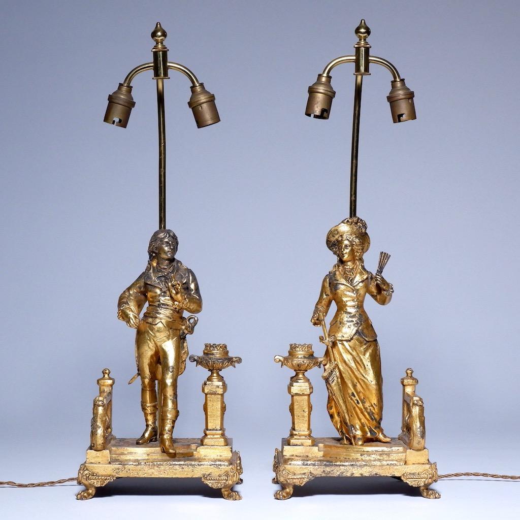 A Pair of Patinated French Lamps (1 of 8) A Pair of Patinated French Lamps (1 of 8)