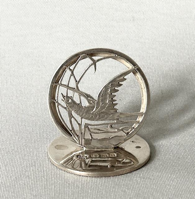 Unusual Flying Pheasant Novelty Silver Menu Holder (1 of 6) Unusual Flying Pheasant Novelty Silver Menu Holder (1 of 6)