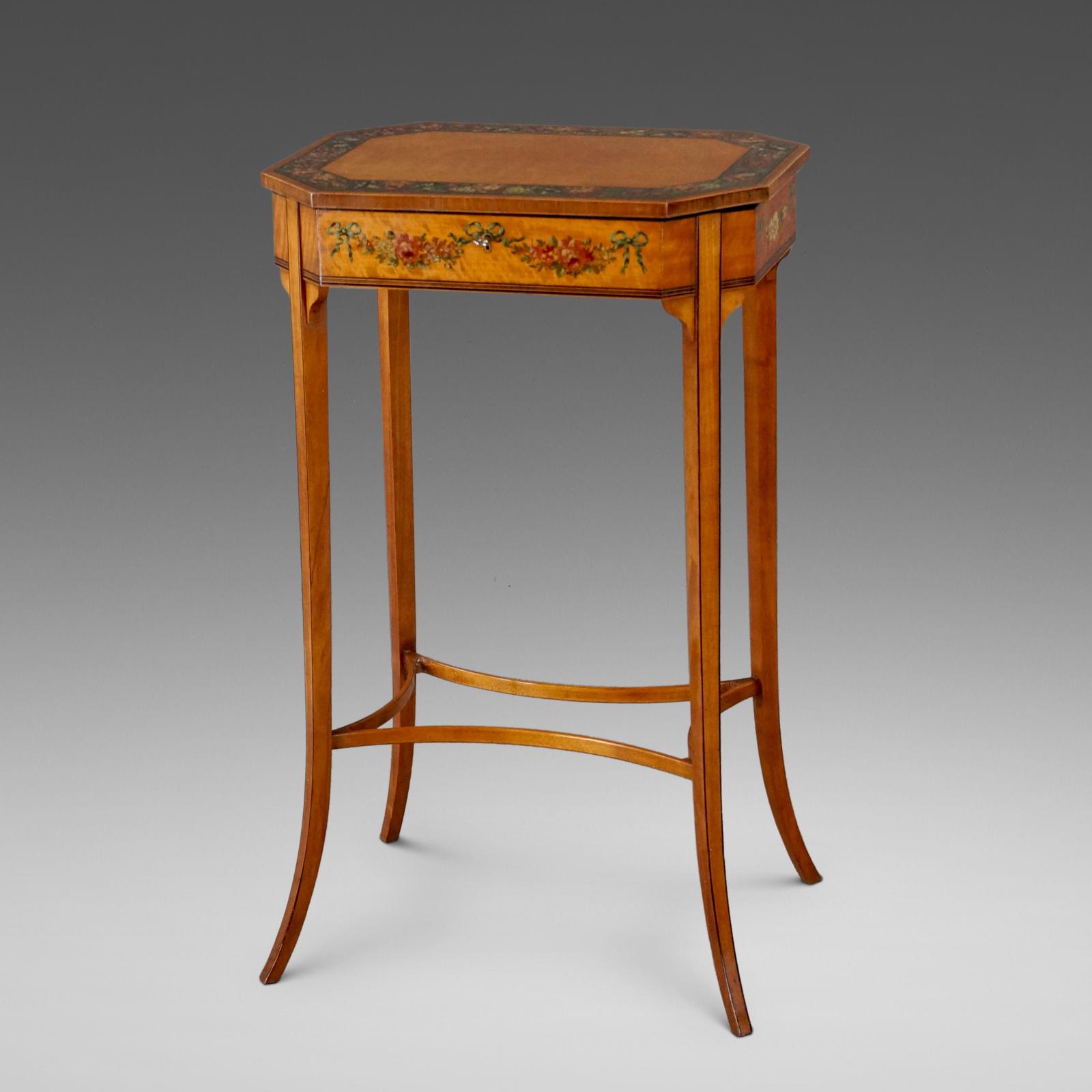 A Highly Decorative Edwardian Satinwood Work Table (1 of 6) A Highly Decorative Edwardian Satinwood Work Table (1 of 6)