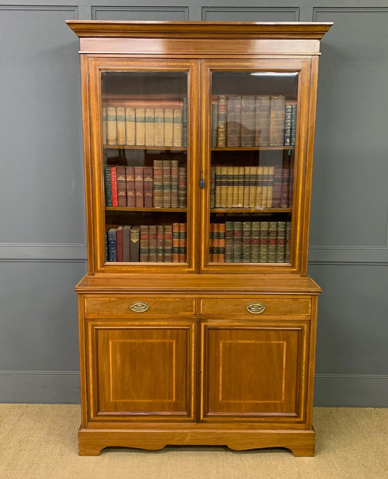 Edwardian Inlaid Mahogany Bookcase (1 of 13)