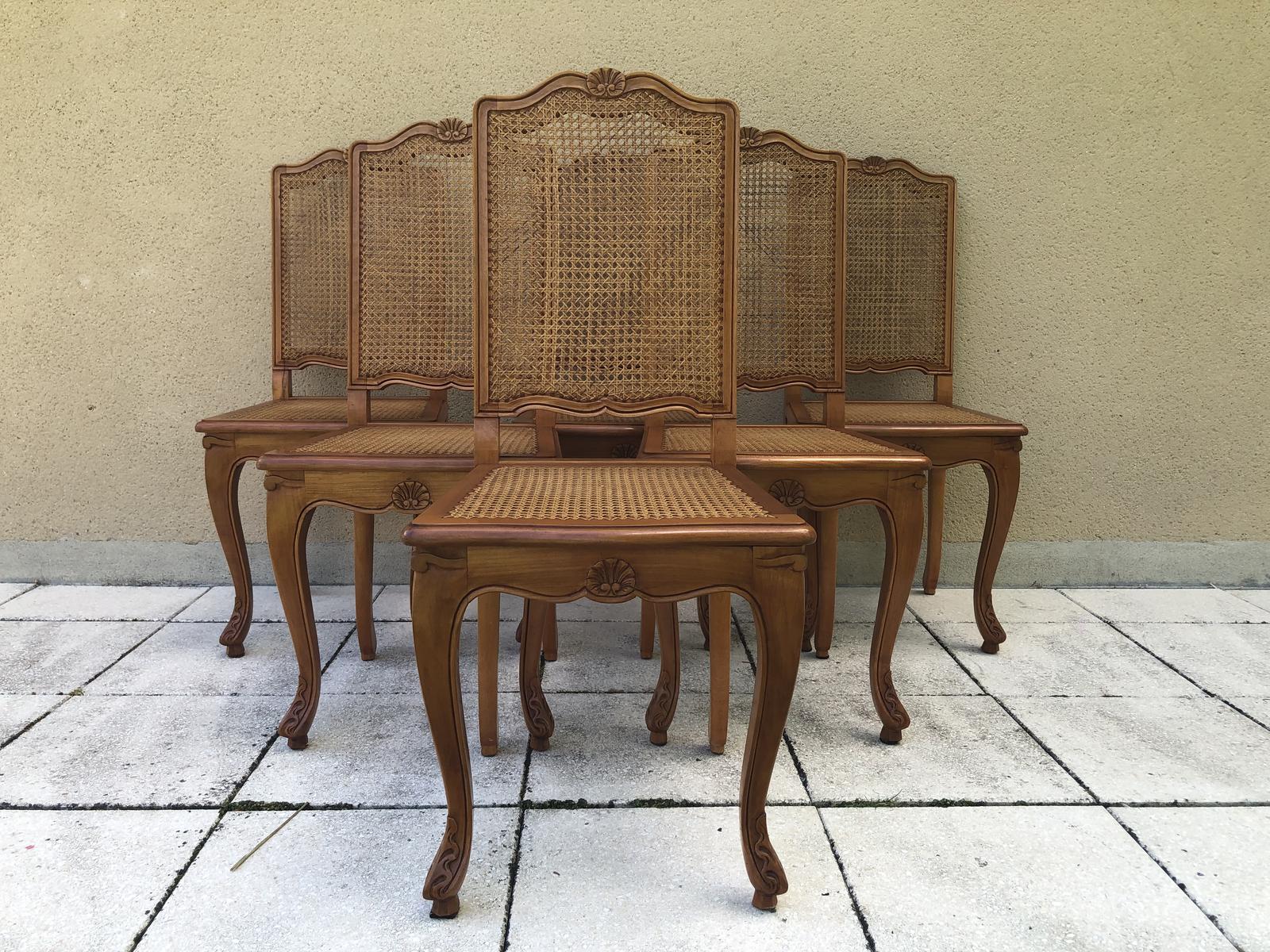 Stunning Set of 6 French Louis Style Cane Dining Chairs (1 of 16)