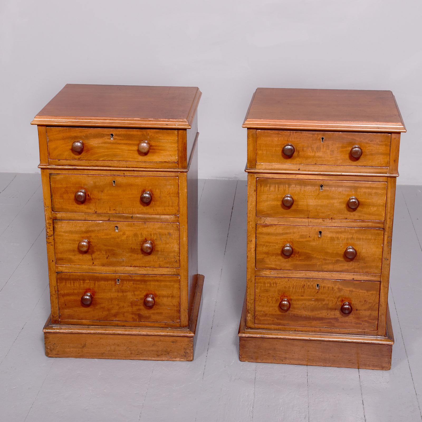 Pair of Mid Victorian Small Mahogany Chests of Drawers / Bedside Lockers (1 of 5)