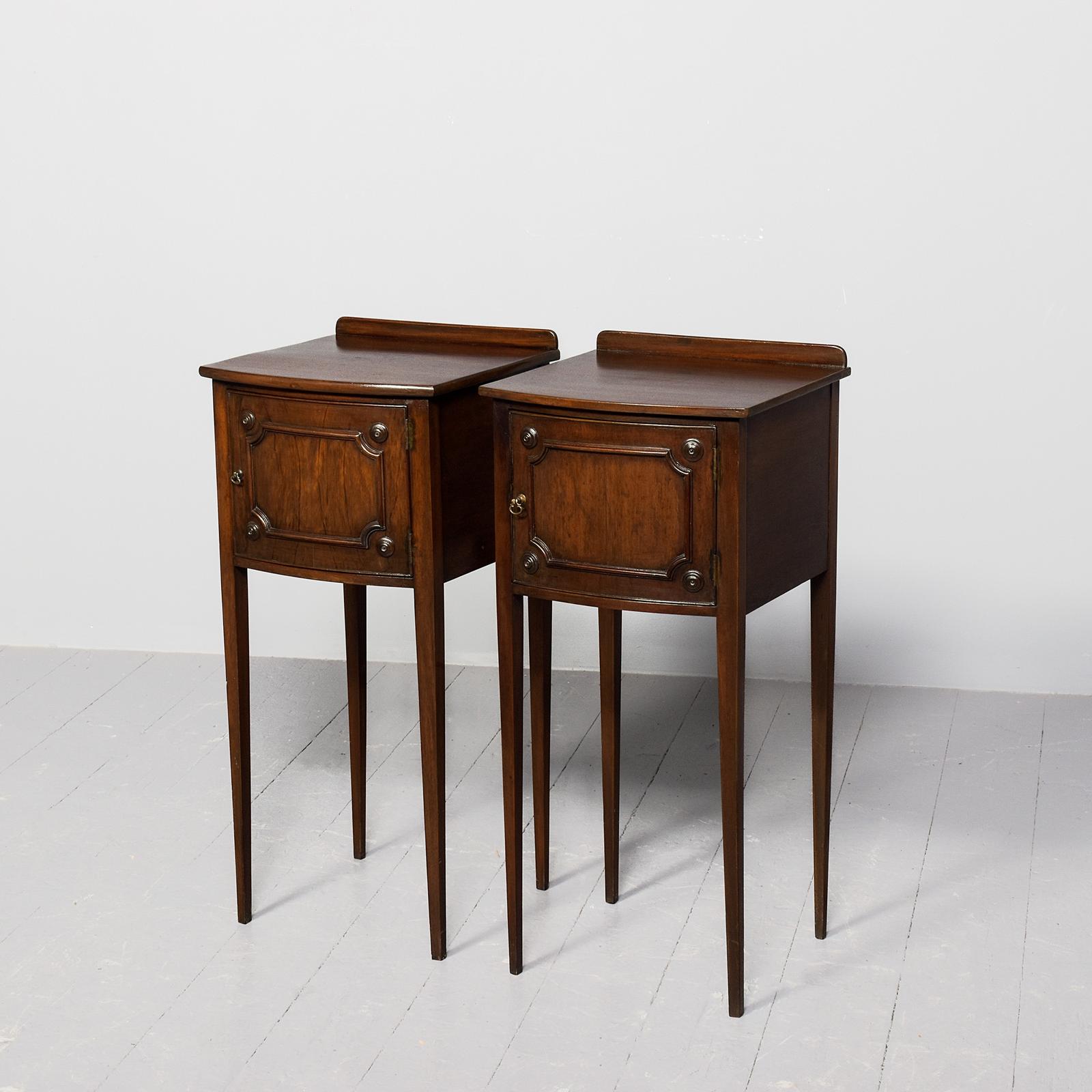 Rare Pair of 19th Century Georgian Style Mahogany Bow-front Lockers (1 of 7) Rare Pair of 19th Century Georgian Style Mahogany Bow-front Lockers (1 of 7)