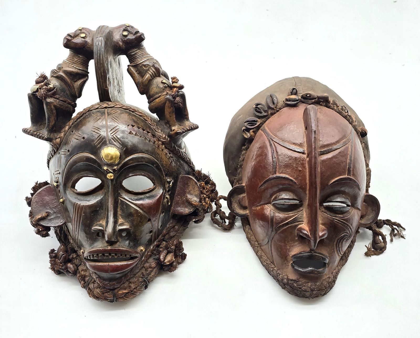 Superb Matched Pair of African Congo Region Tribal Masks (1 of 24)