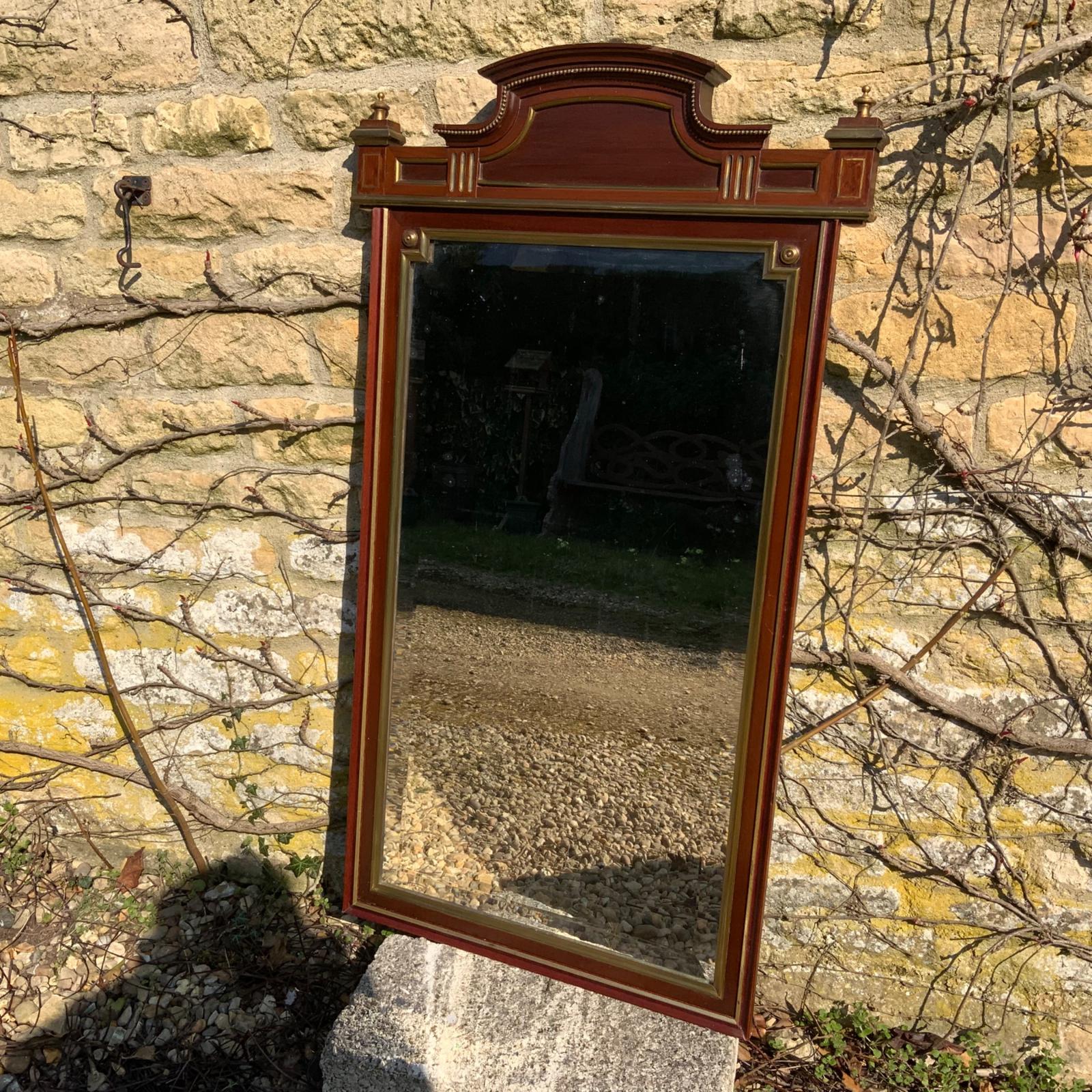 French Brass Inlaid Bevelled Mirror (1 of 3)