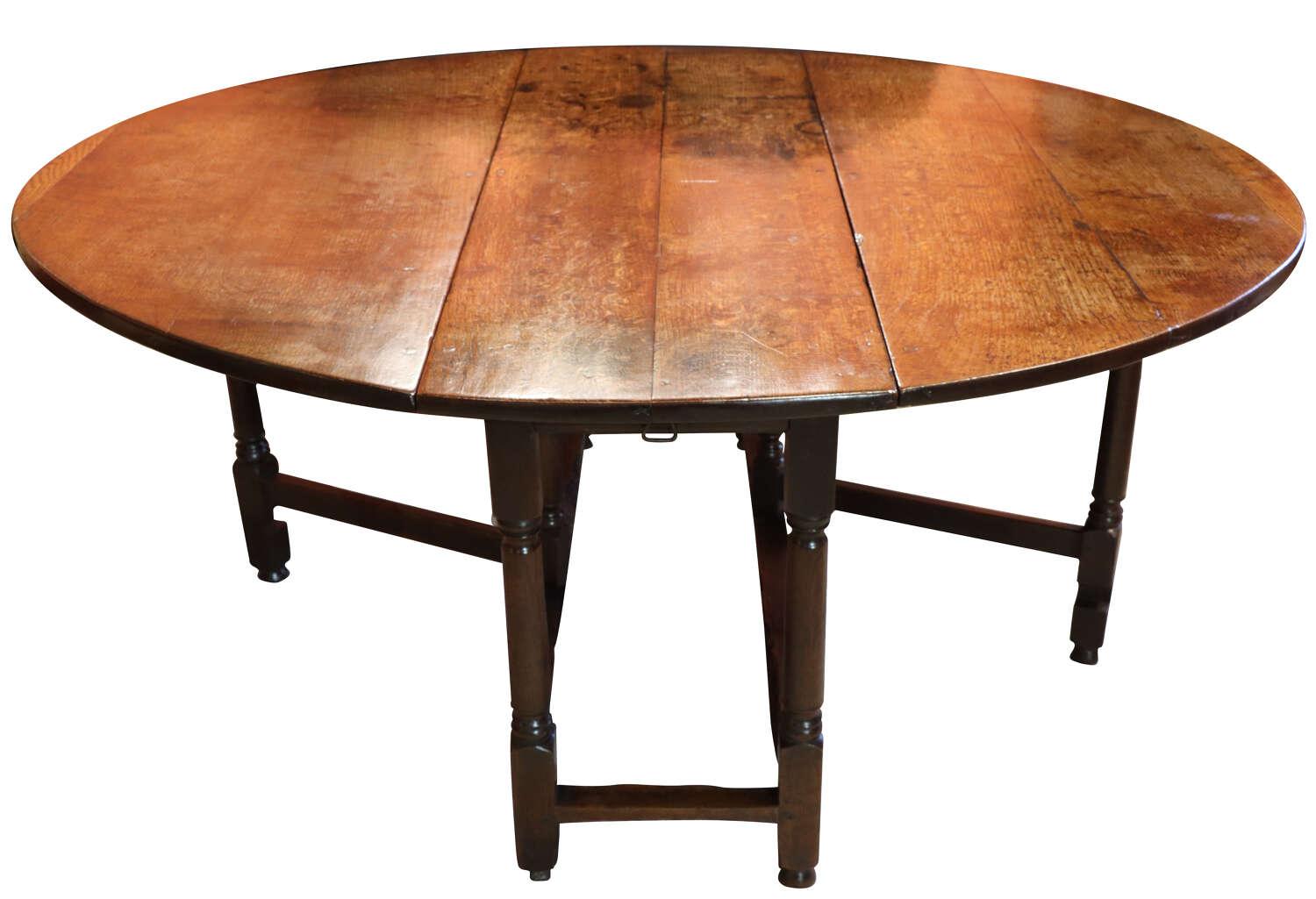 17th Century Oak Drop Flap Gateleg Table (1 of 7)