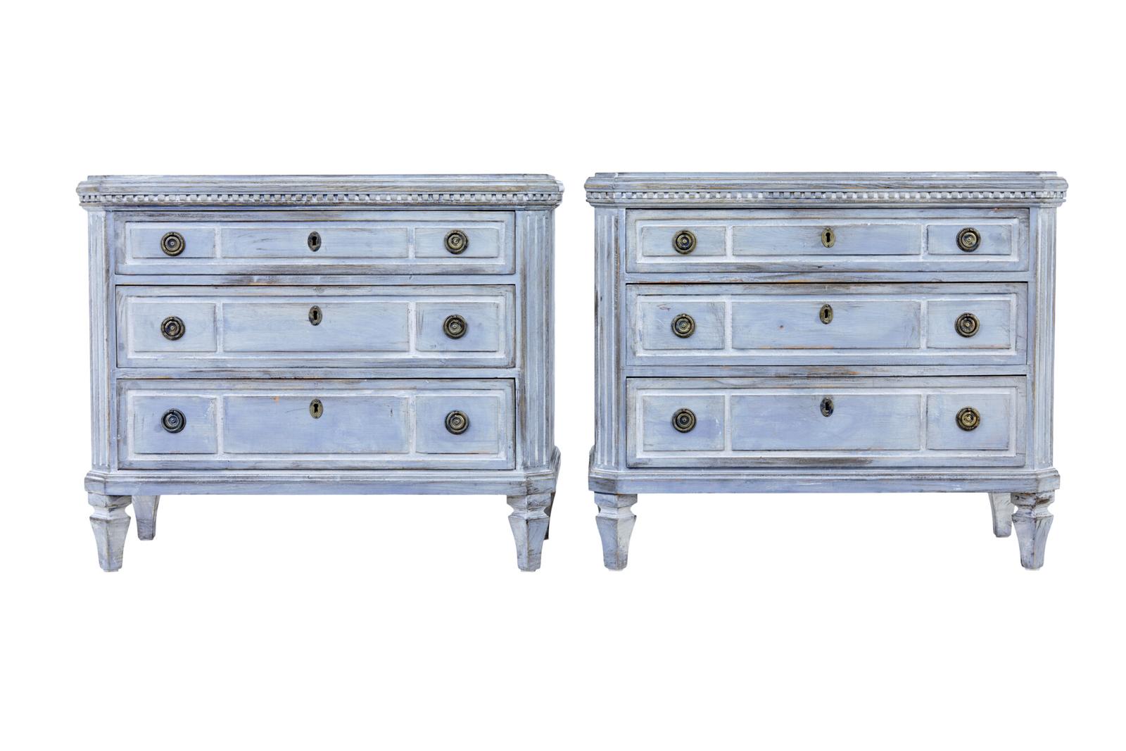 Pair of 19th Century Painted Chest of Drawers (1 of 9)
