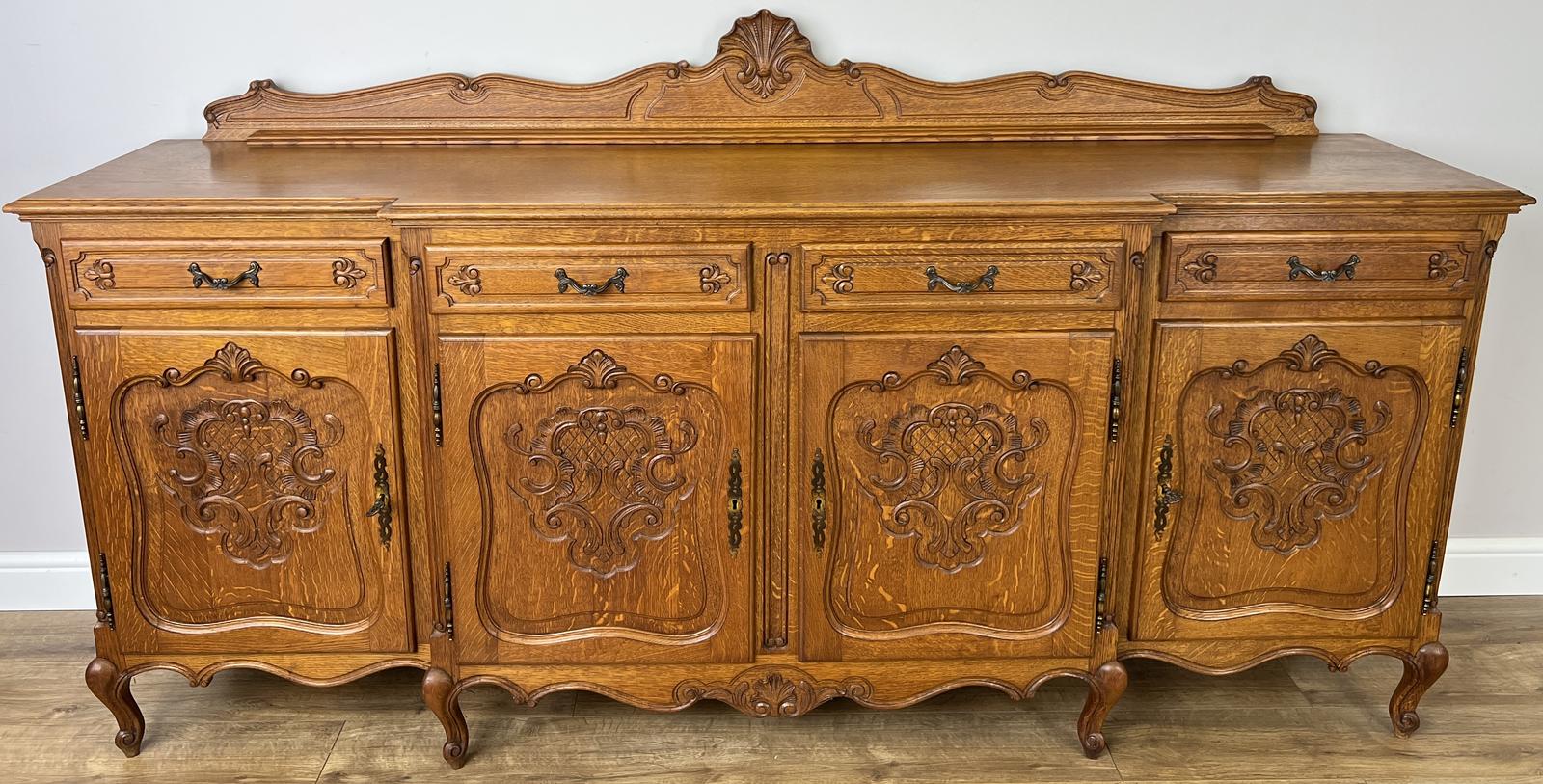 Sideboard Vintage French 4 Door Oak Cupboard Carved Cabinet (1 of 18) Sideboard Vintage French 4 Door Oak Cupboard Carved Cabinet (1 of 18)