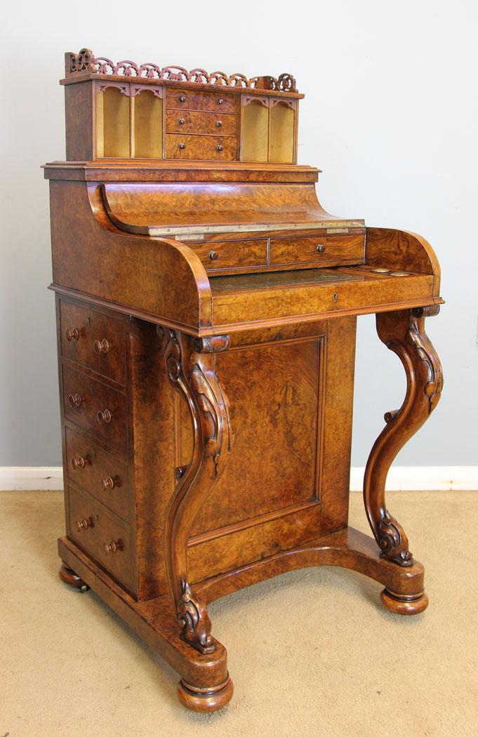 Quality Antique Burr Walnut Pop Up Piano Top Davenport Writing Desk (1 of 17) Quality Antique Burr Walnut Pop Up Piano Top Davenport Writing Desk (1 of 17)