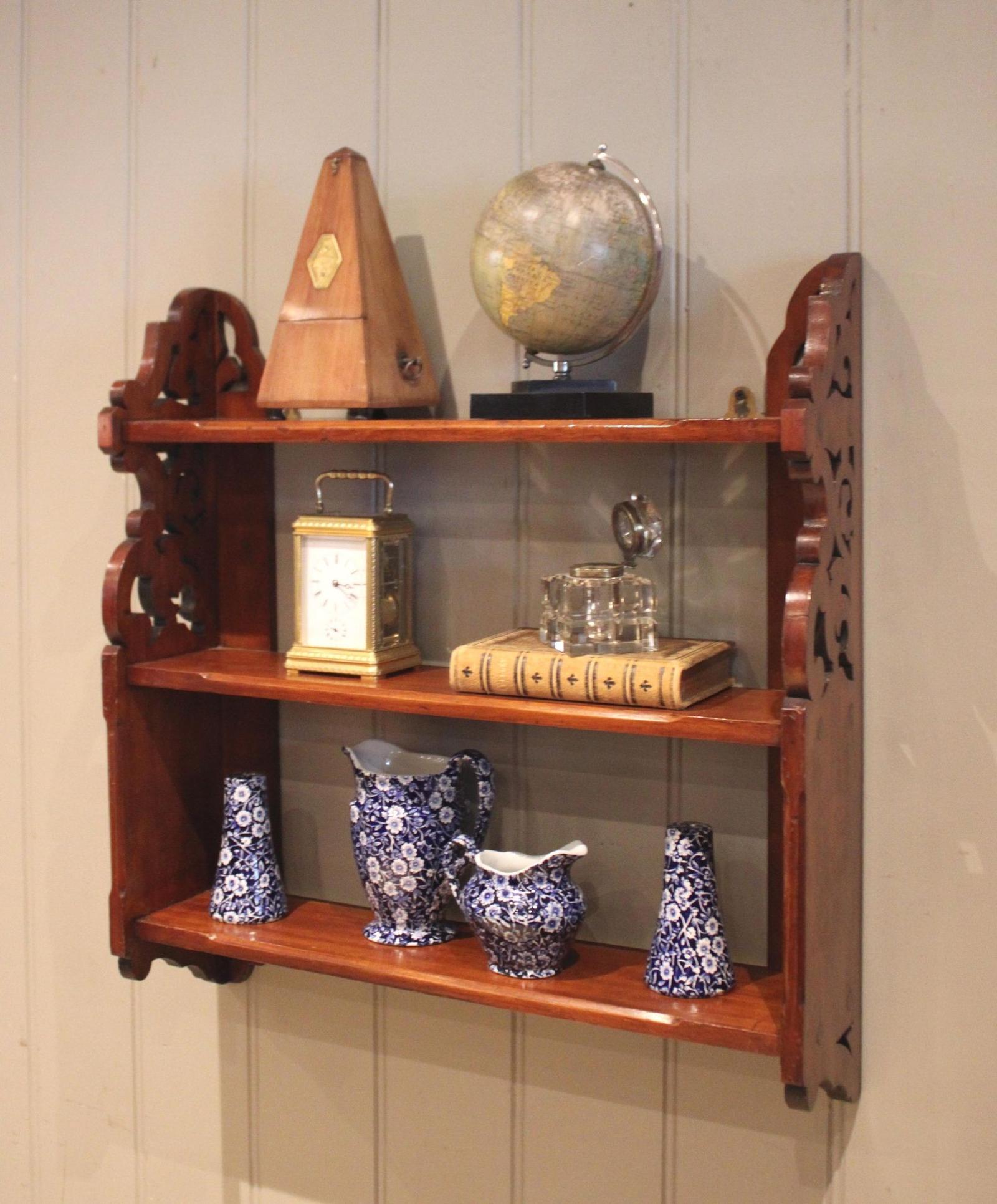Pair Of Late 19th Century Walnut Wall Shelves (1 of 13)