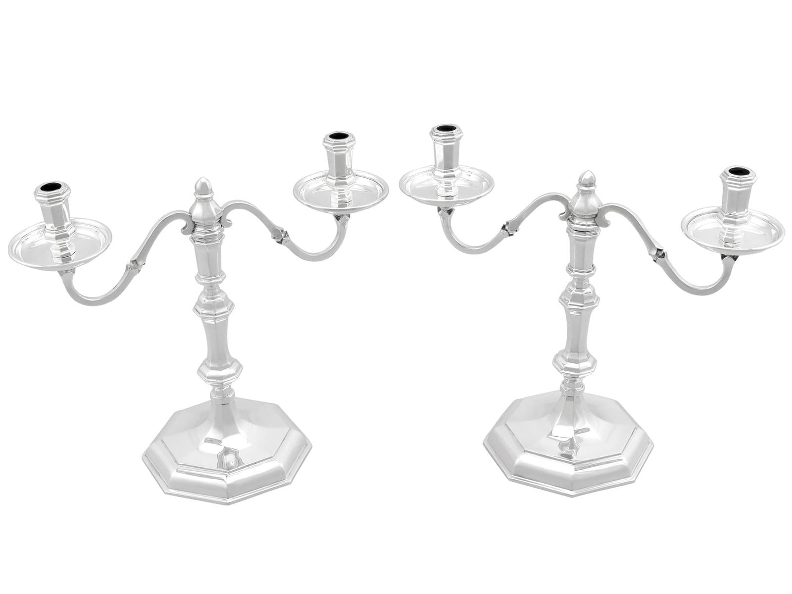 Vintage George I Style Sterling Silver Two Light Candelabra 1968 (1 of 13)