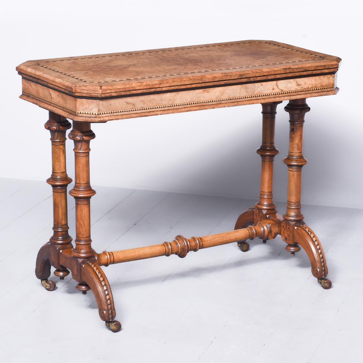 Large Victorian Inlaid Card Table (1 of 12)