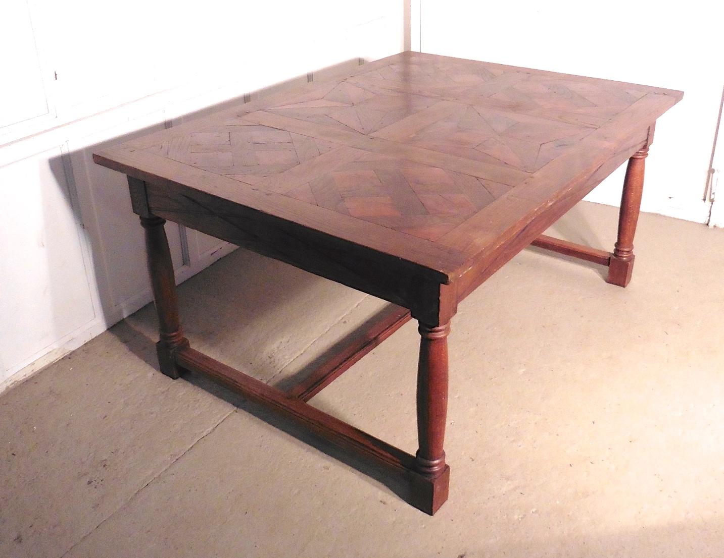Heavy French Solid Fruitwood Parquetry Table (1 of 12)