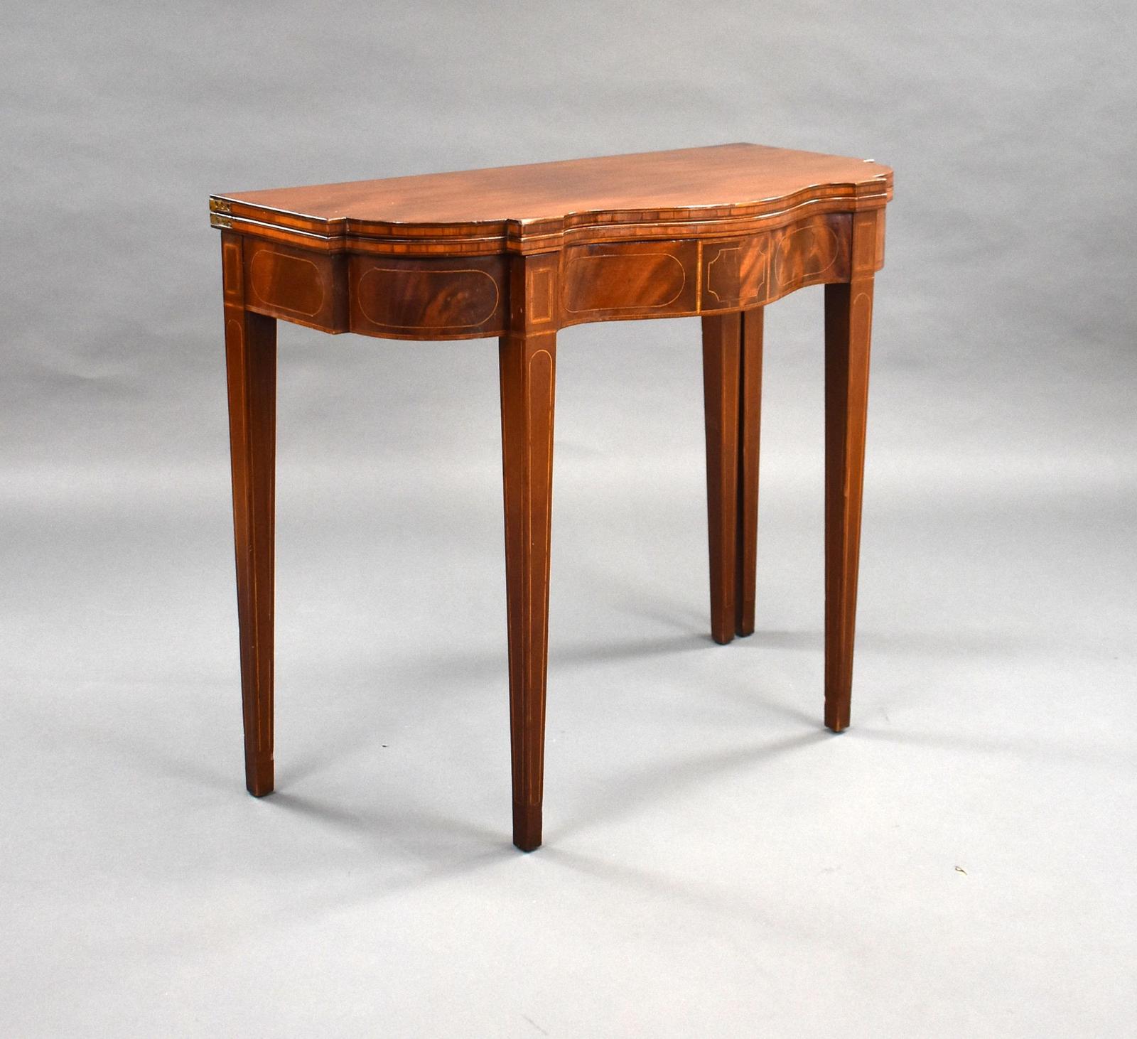 Edwardian Mahogany Serpentine Tea Table (1 of 7)