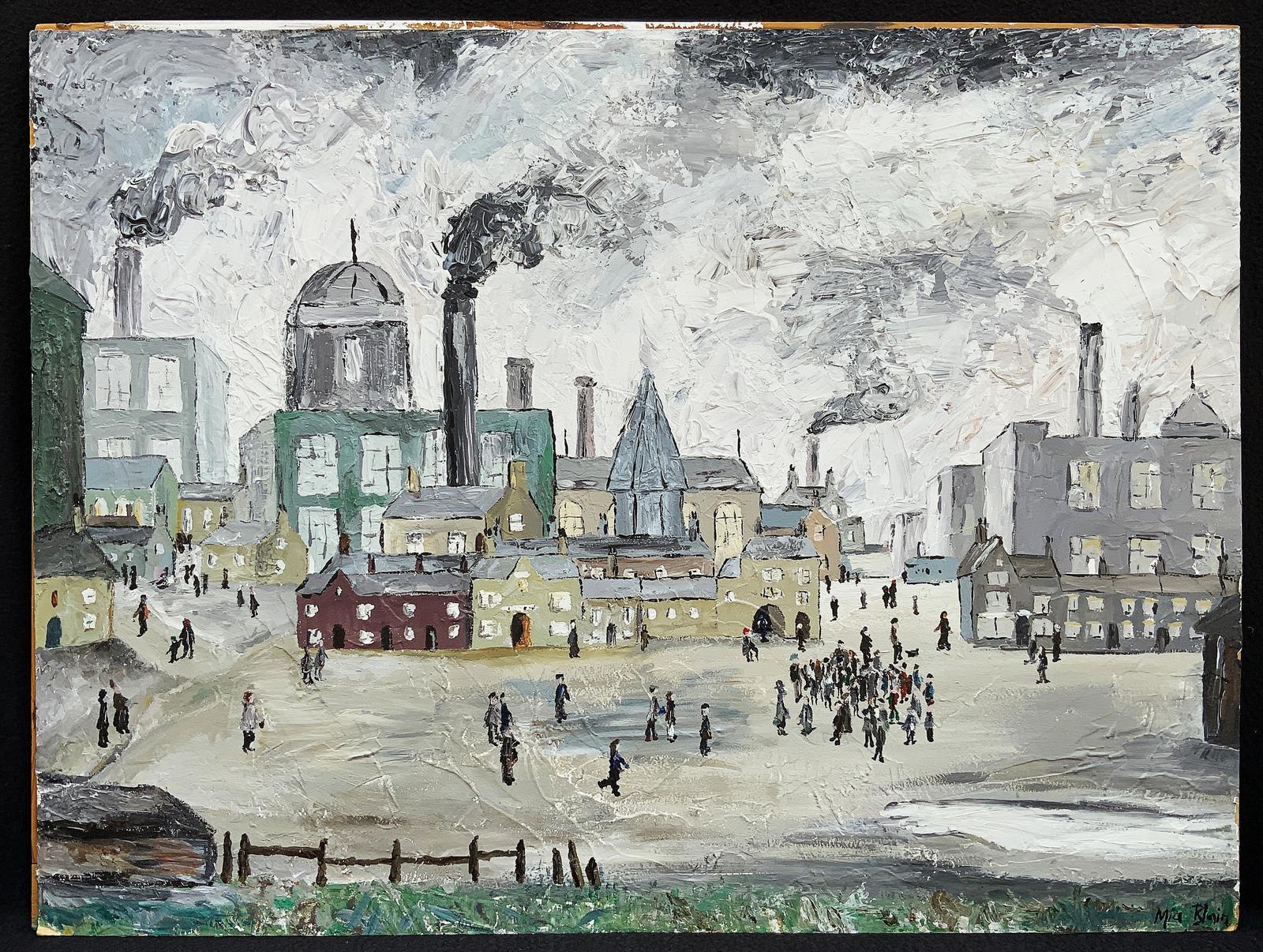 Northern Townscape Oil Painting Vintage Antique Industrial Manner of Fred Yates (1 of 16) Northern Townscape Oil Painting Vintage Antique Industrial Manner of Fred Yates (1 of 16)