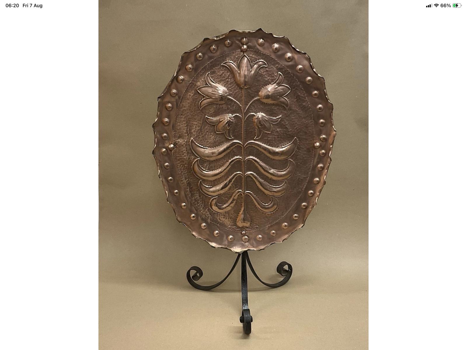 Arts & Crafts Repousse Copper + Wrought Iron Fire Screen Antique Victorian c.1880 (1 of 8) Arts & Crafts Repousse Copper + Wrought Iron Fire Screen Antique Victorian c.1880 (1 of 8)