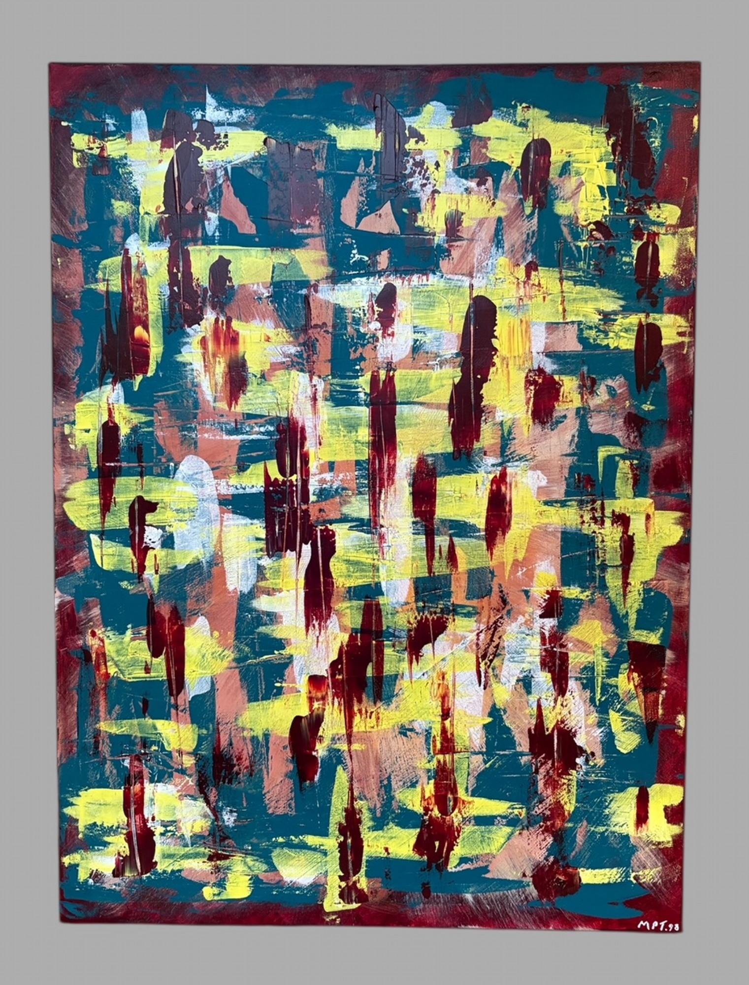 Mark Titcombe - A Wonderful Abstract Expressionist Work Entitled 'tribal Groove' (1 of 7)