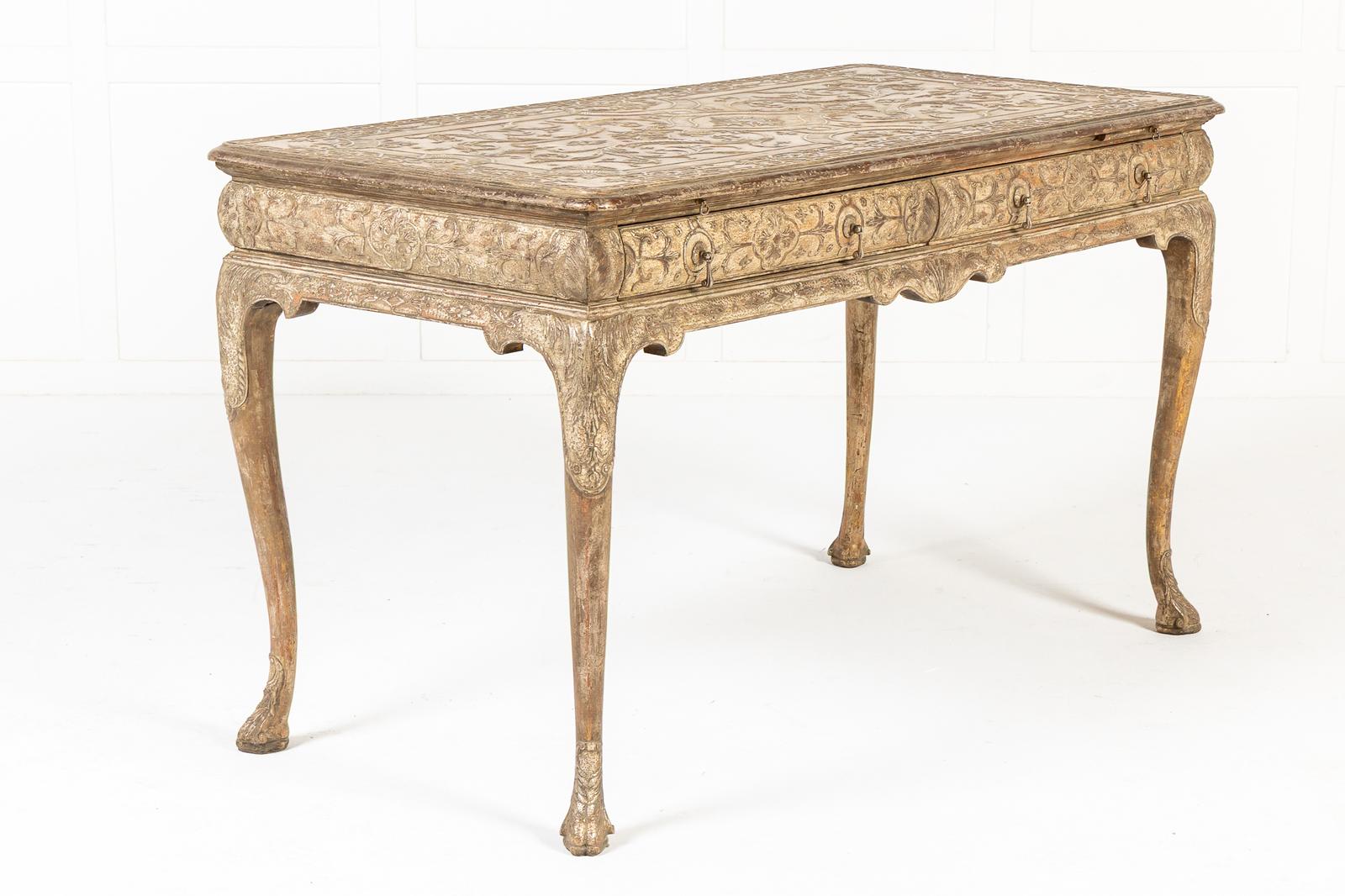 Large 19th Century English Silver Gilt Gesso Console Table / Side Table (1 of 13)