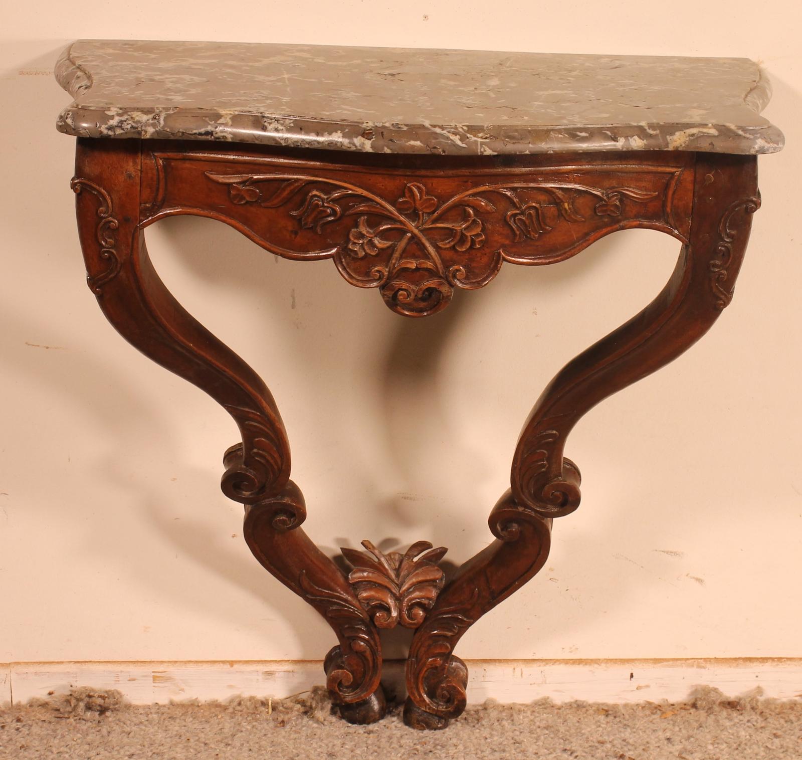 Console Louis XV in Walnut - 18th Century (1 of 11)