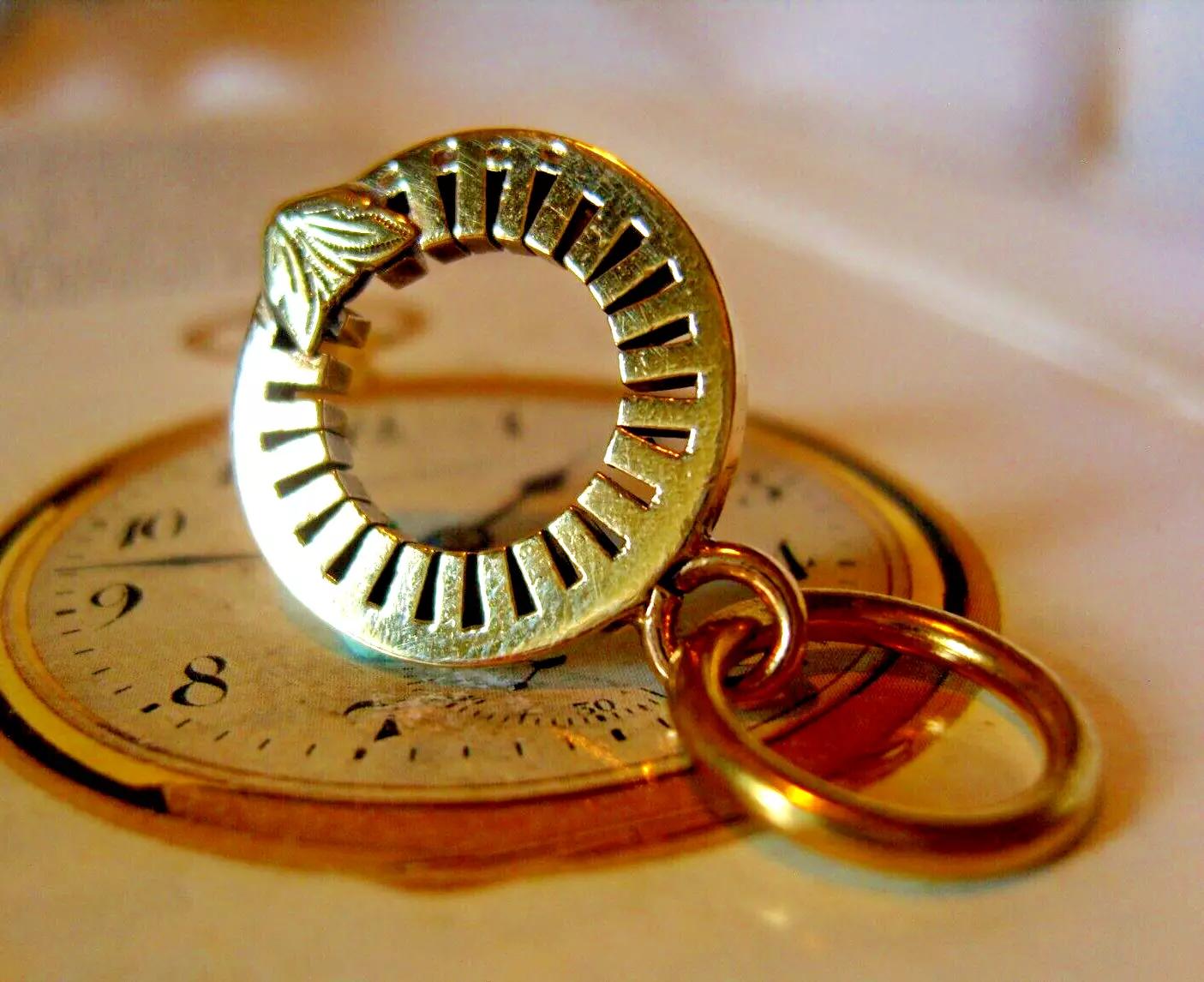 Pocket Watch Chain Fob Victorian Large Brass Fancy Antique 1890s Fob (1 of 9)