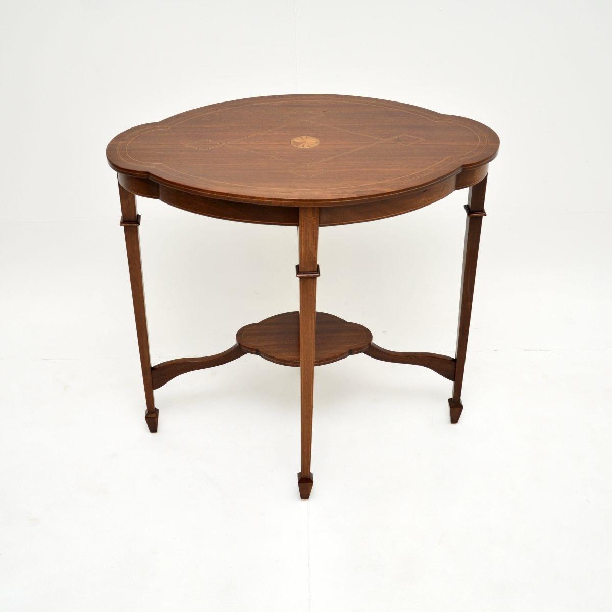 Antique Edwardian Inlaid Mahogany Occasional Side Table (1 of 7) Antique Edwardian Inlaid Mahogany Occasional Side Table (1 of 7)