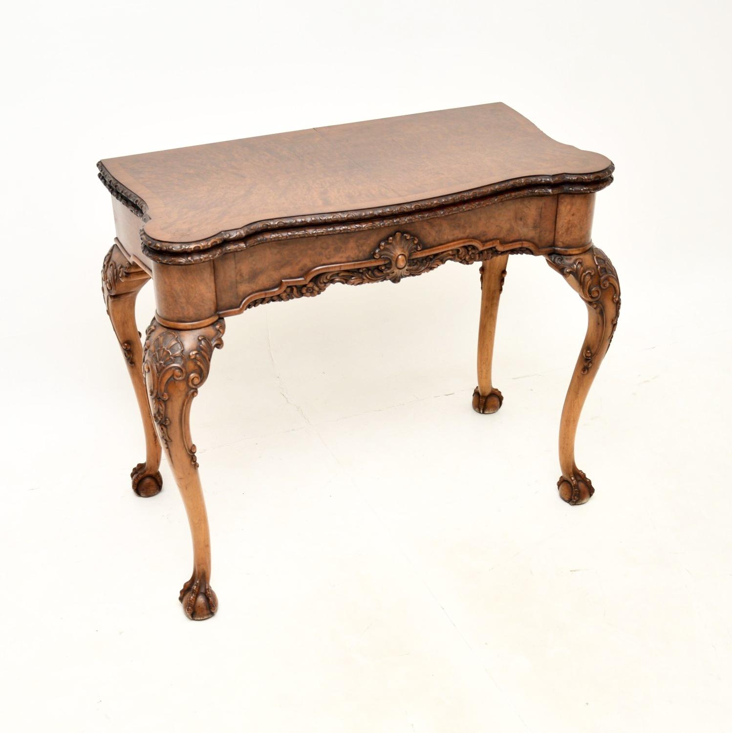 Antique Burr Walnut Card Table (1 of 17)