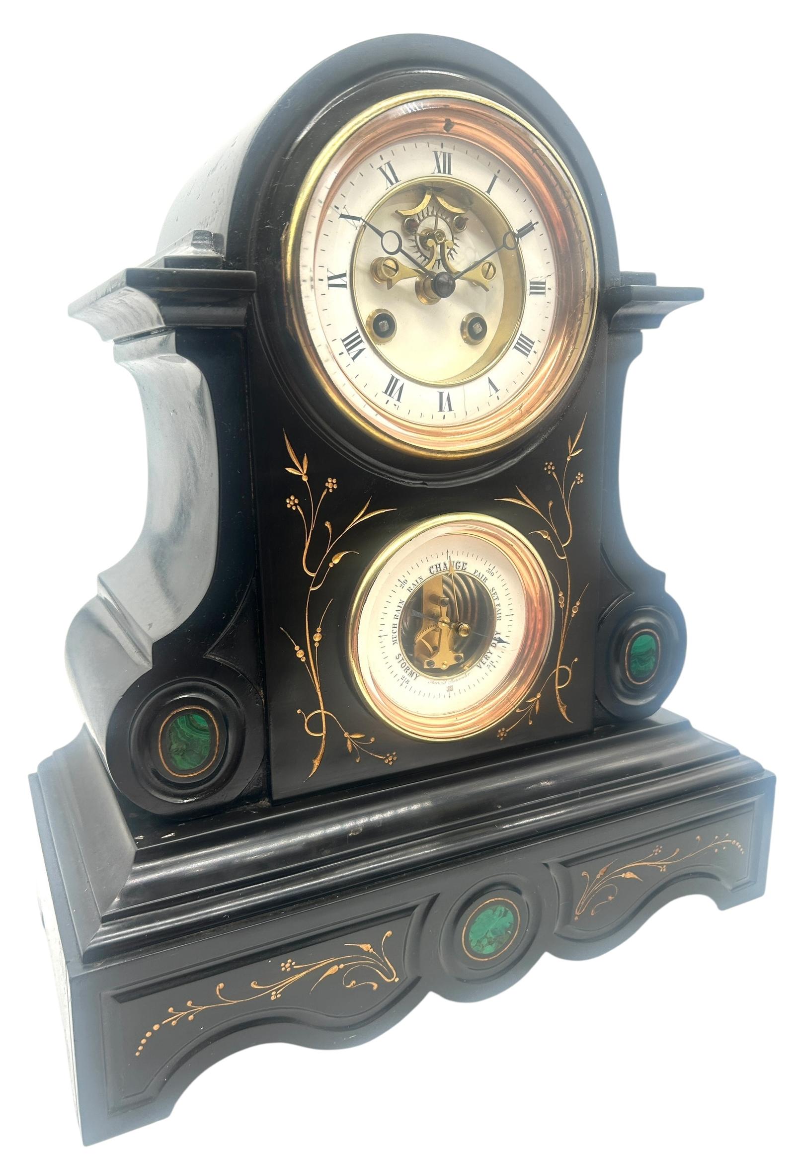 Antique French Table Regulator Combination 8 Day Slate Mantel Clock – C1880 (1 of 10) Antique French Table Regulator Combination 8 Day Slate Mantel Clock – C1880 (1 of 10)