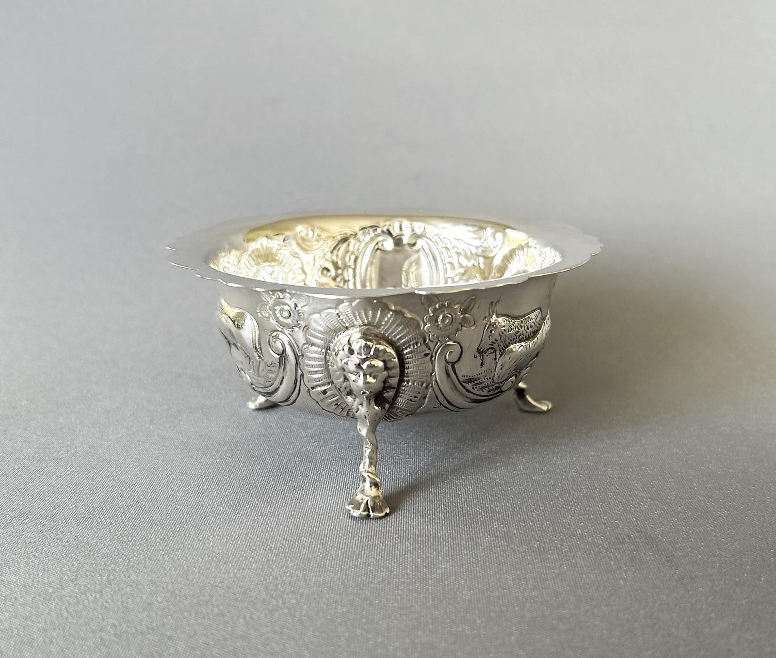 Rare Edwardian Silver Bowl with Goat Motif (1 of 7)