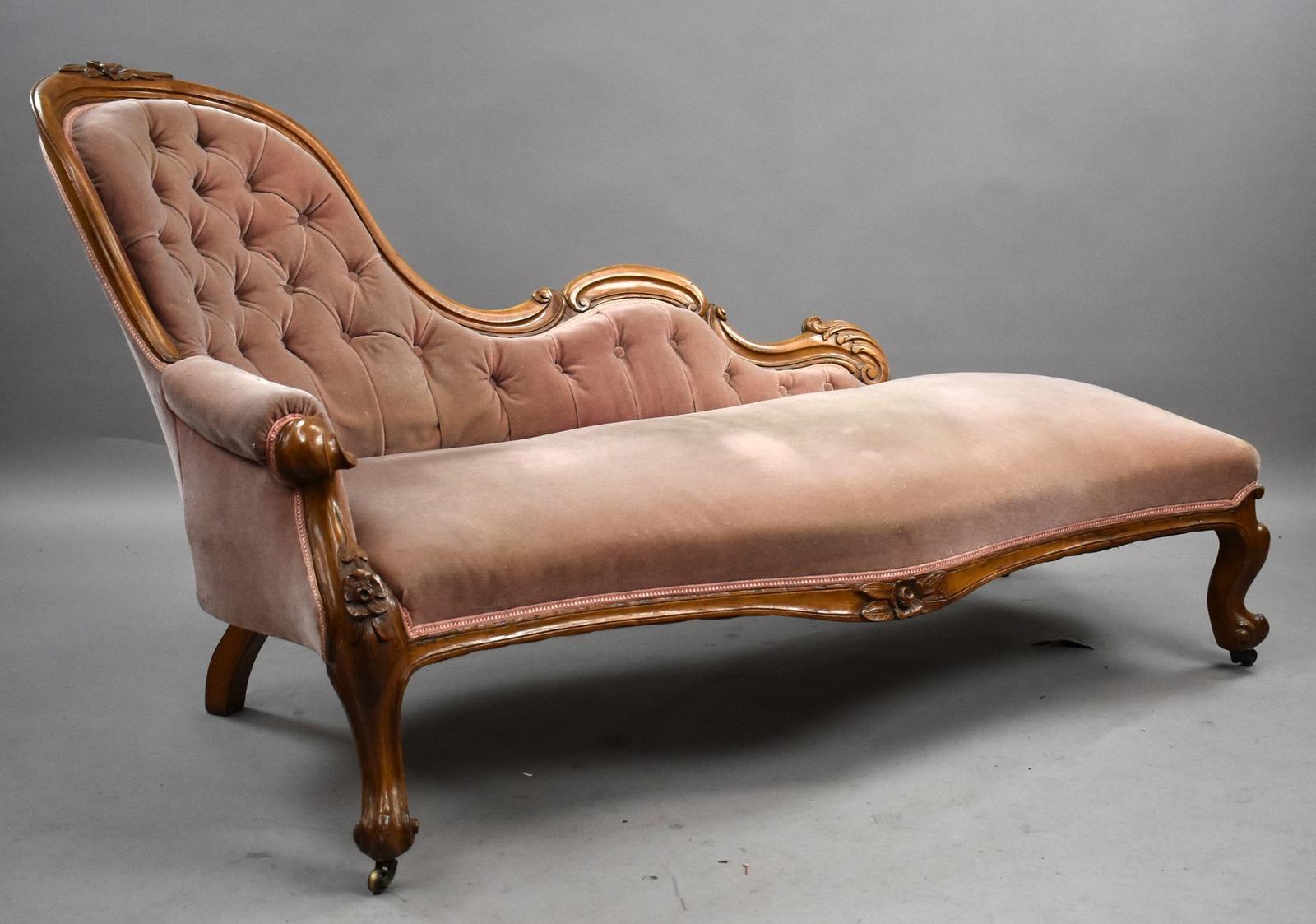 Victorian Walnut Chaise Longue (1 of 7)