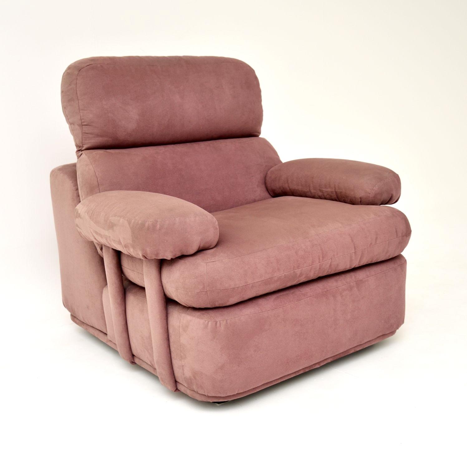 Vintage Lilac Suede Lounge Armchair (1 of 7) Vintage Lilac Suede Lounge Armchair (1 of 7)