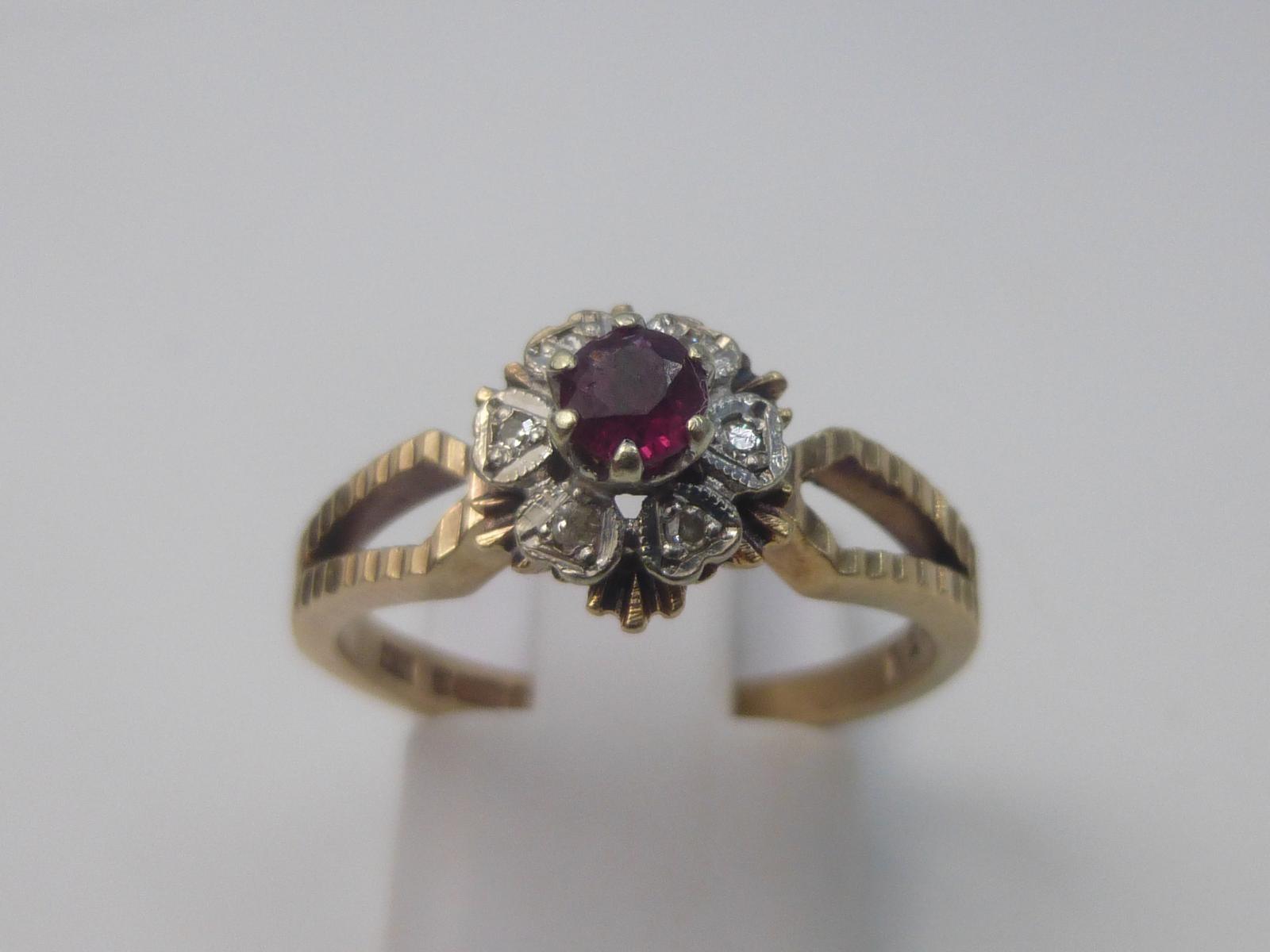 9ct Gold Ruby & Diamond Ring (1 of 7)