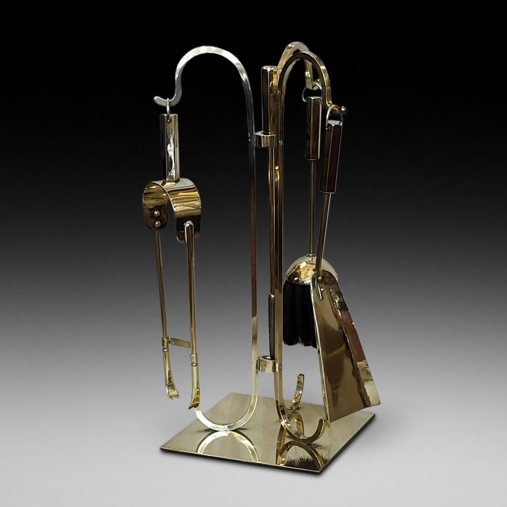 Art Deco Brass Companion Fireside Tidy Set (1 of 7) Art Deco Brass Companion Fireside Tidy Set (1 of 7)