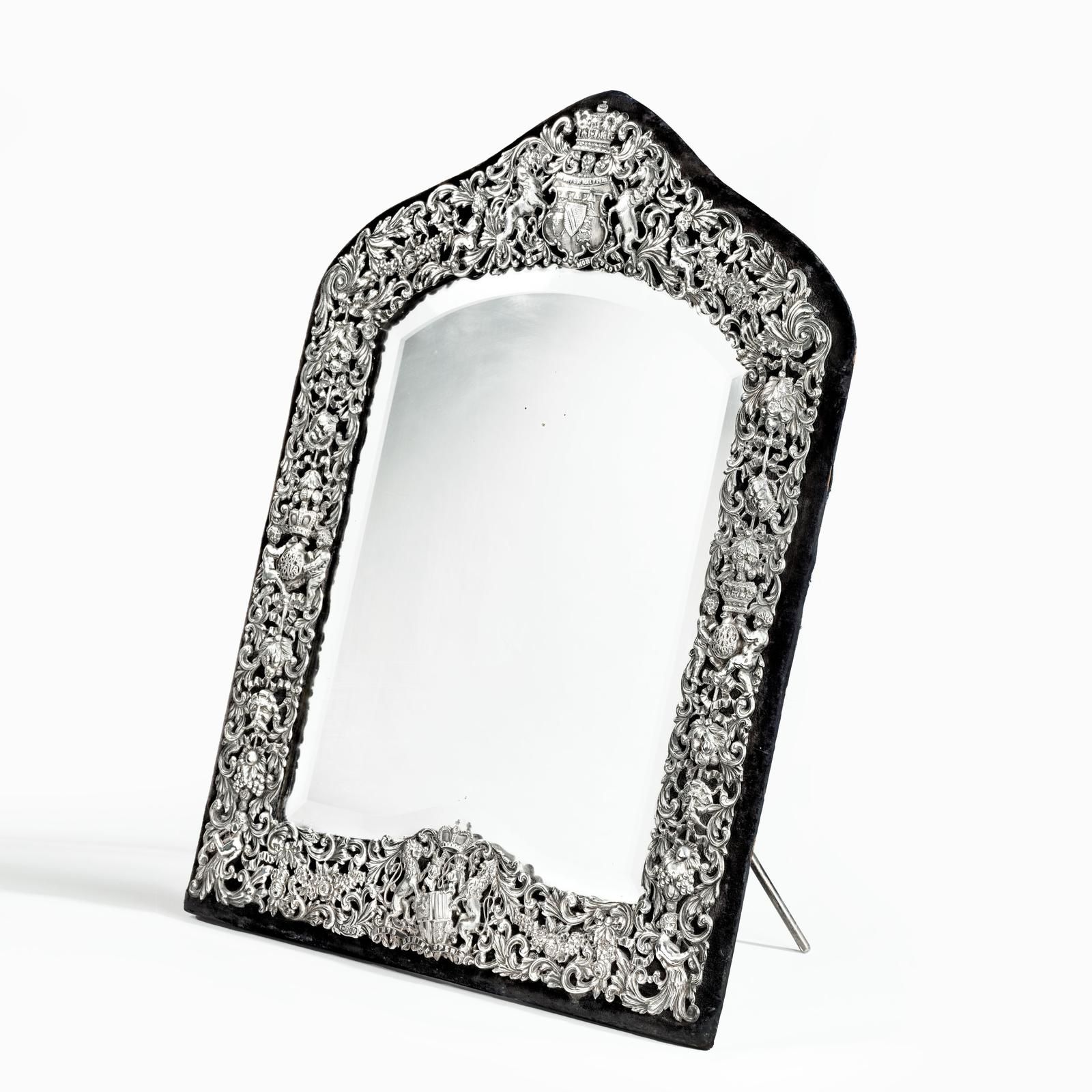 Large & Ornate Silver Table Mirror – A Wedding Gift to Prince & Princess Henry of Battenberg 1885 (1 of 12)