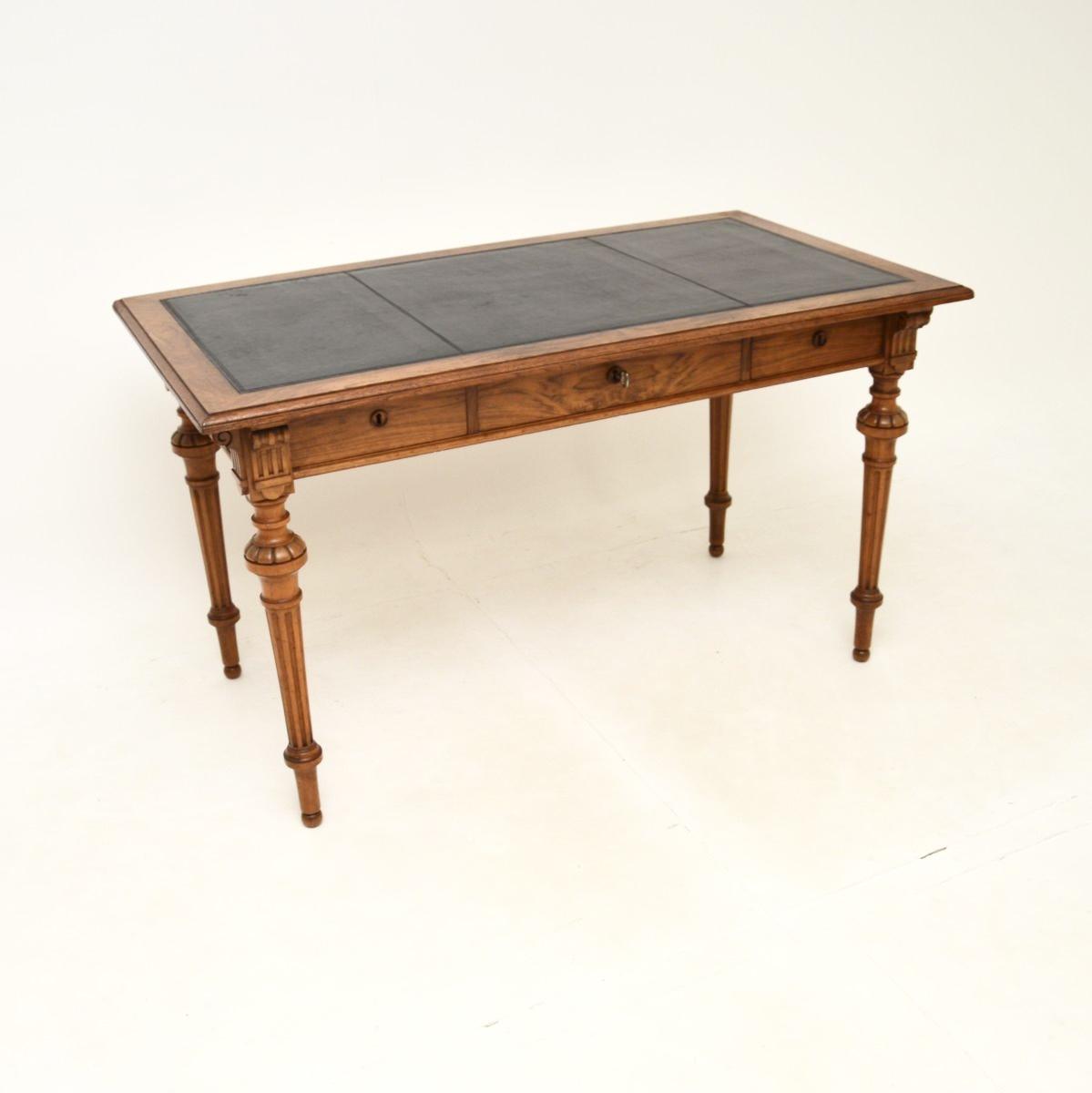 Antique Swedish Walnut Leather Top Writing Table / Desk (1 of 13) Antique Swedish Walnut Leather Top Writing Table / Desk (1 of 13)