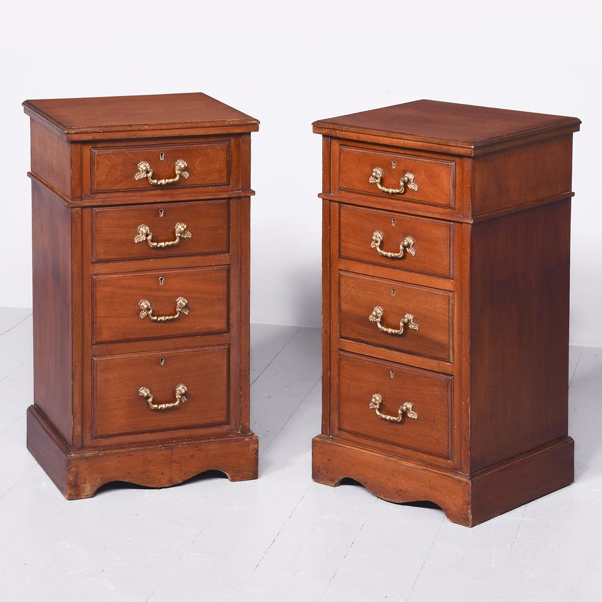 Pair Of Late Victorian Mahogany Neat Size Chest of Drawers/bedside Lockers (1 of 6)