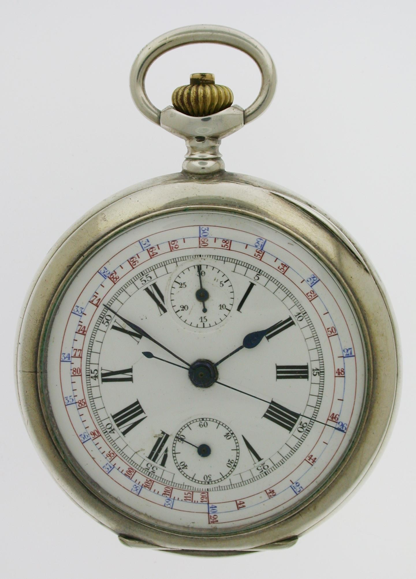 Pocket Watch Rare Silver Chronograph / Tachymeter c.1920 (1 of 7) Pocket Watch Rare Silver Chronograph / Tachymeter c.1920 (1 of 7)