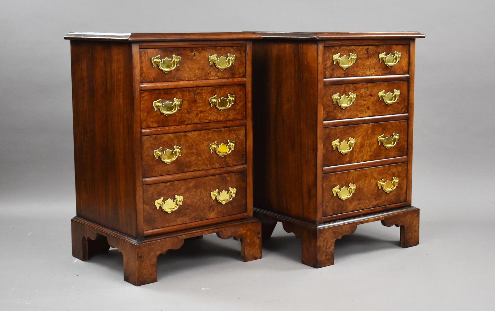 Pair of Victorian Burr Walnut Bedsides (1 of 9)