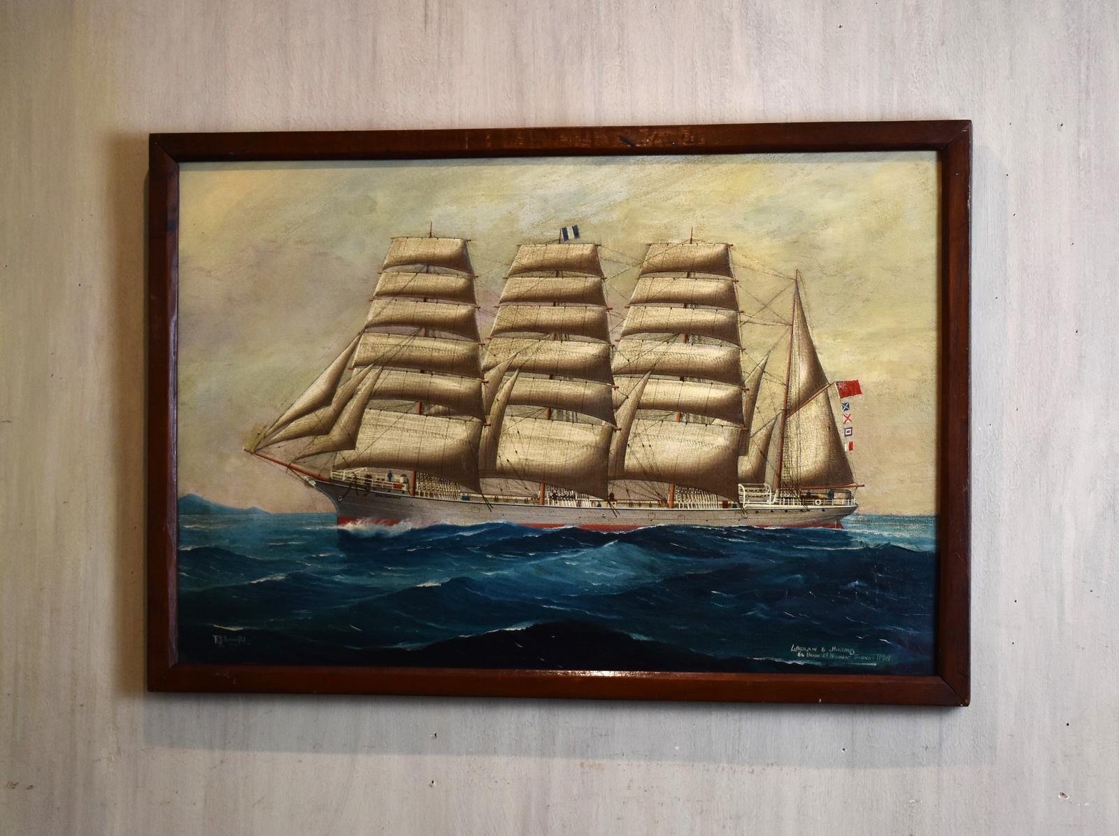 Australian Ship Oil Painting by R.A.Borstel (1 of 9)