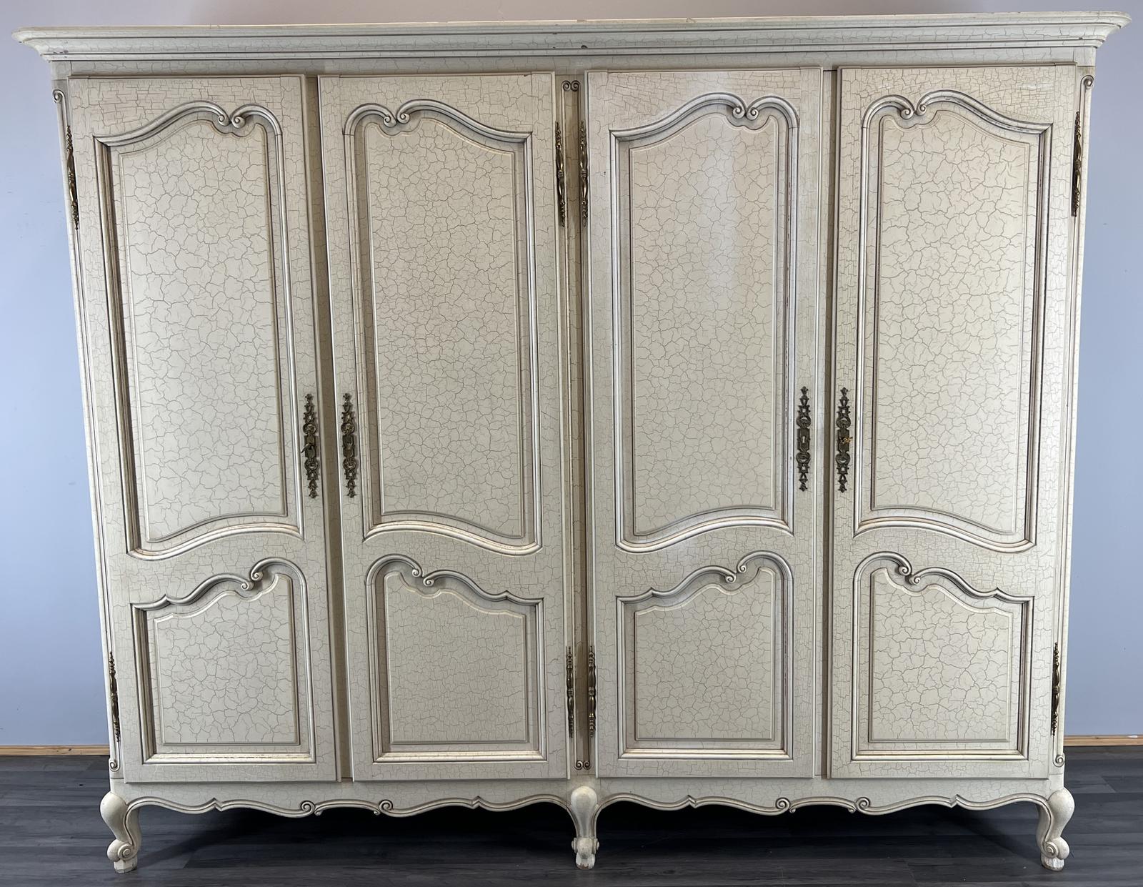 Wardrobe Vintage Shabby Chic Louis Style Cream 4 Door (1 of 17)