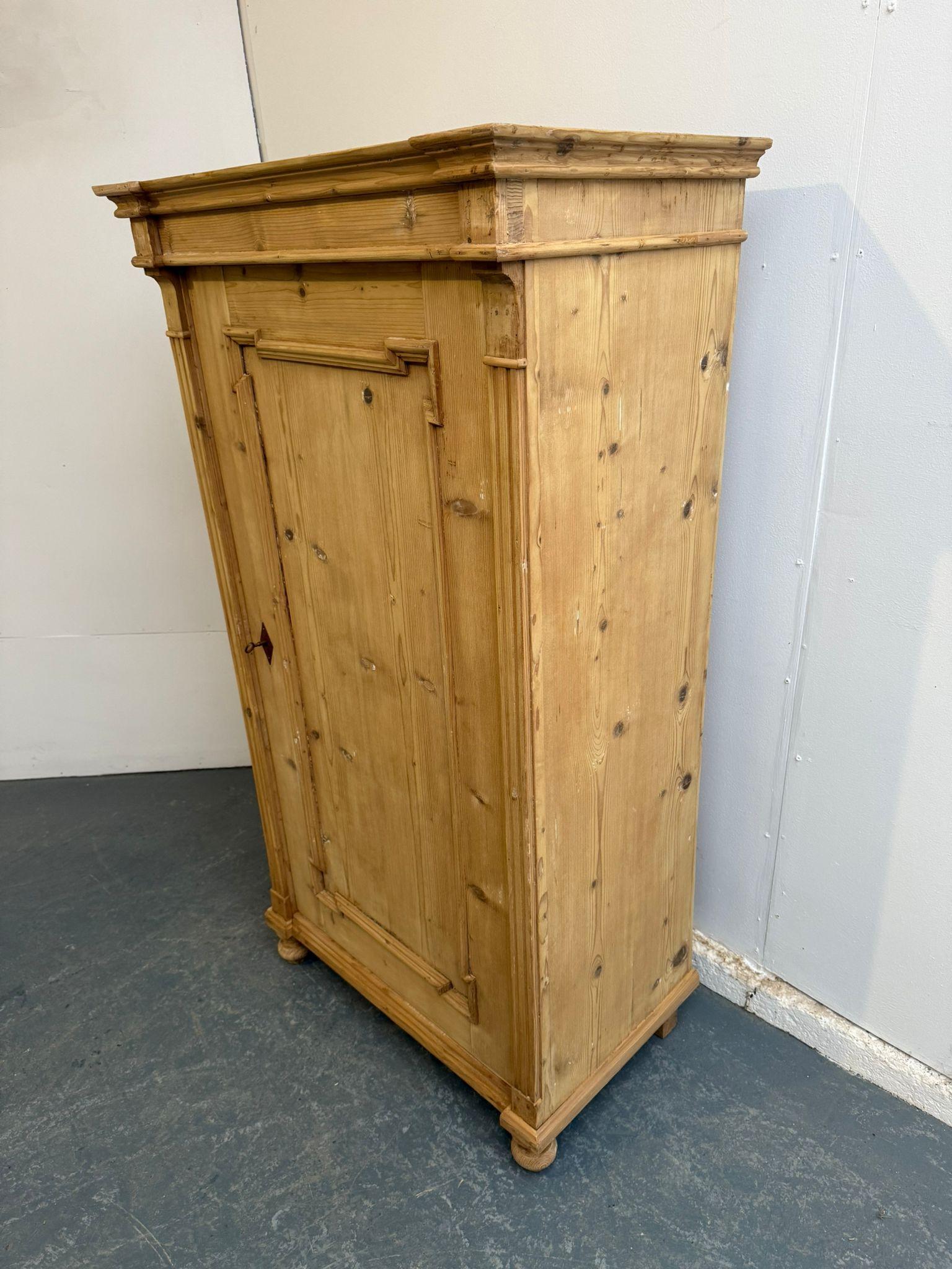 A Low & Wide Victorian Antique /old Pine Storage Cupboard to Wax/paint (1 of 8)