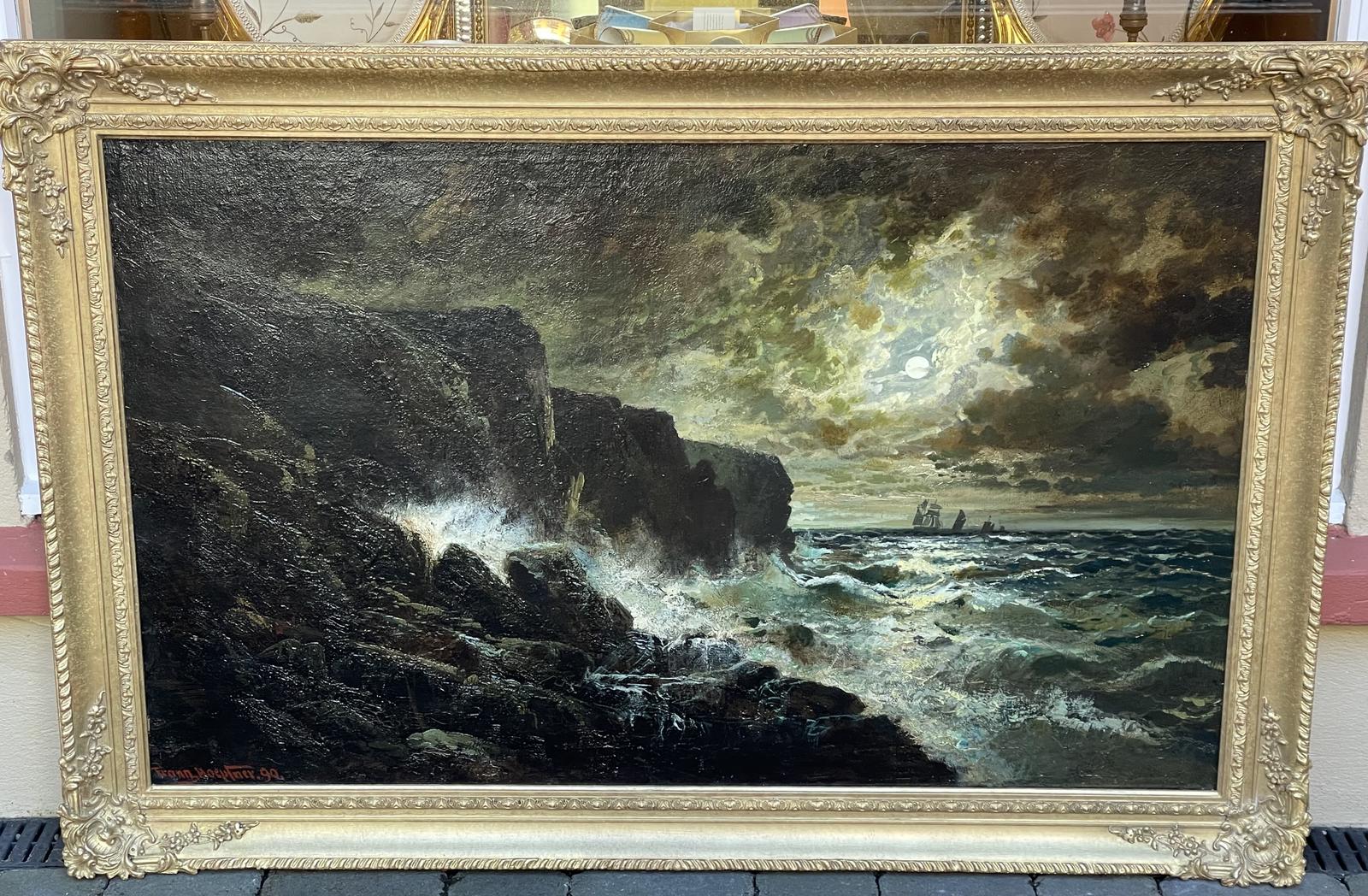 Very Large Isle of Man Marine Oil Painting by Franz Hoepfner (1 of 8) Very Large Isle of Man Marine Oil Painting by Franz Hoepfner (1 of 8)