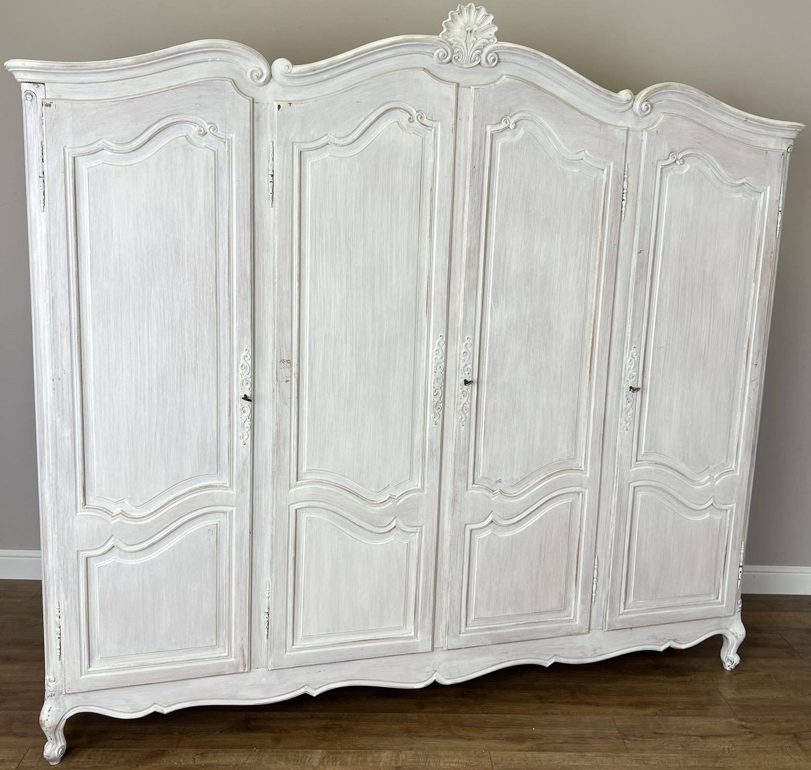 Wardrobe Vintage French Style Shabby Chic Four Door Oak Armoire (1 of 25) Wardrobe Vintage French Style Shabby Chic Four Door Oak Armoire (1 of 25)