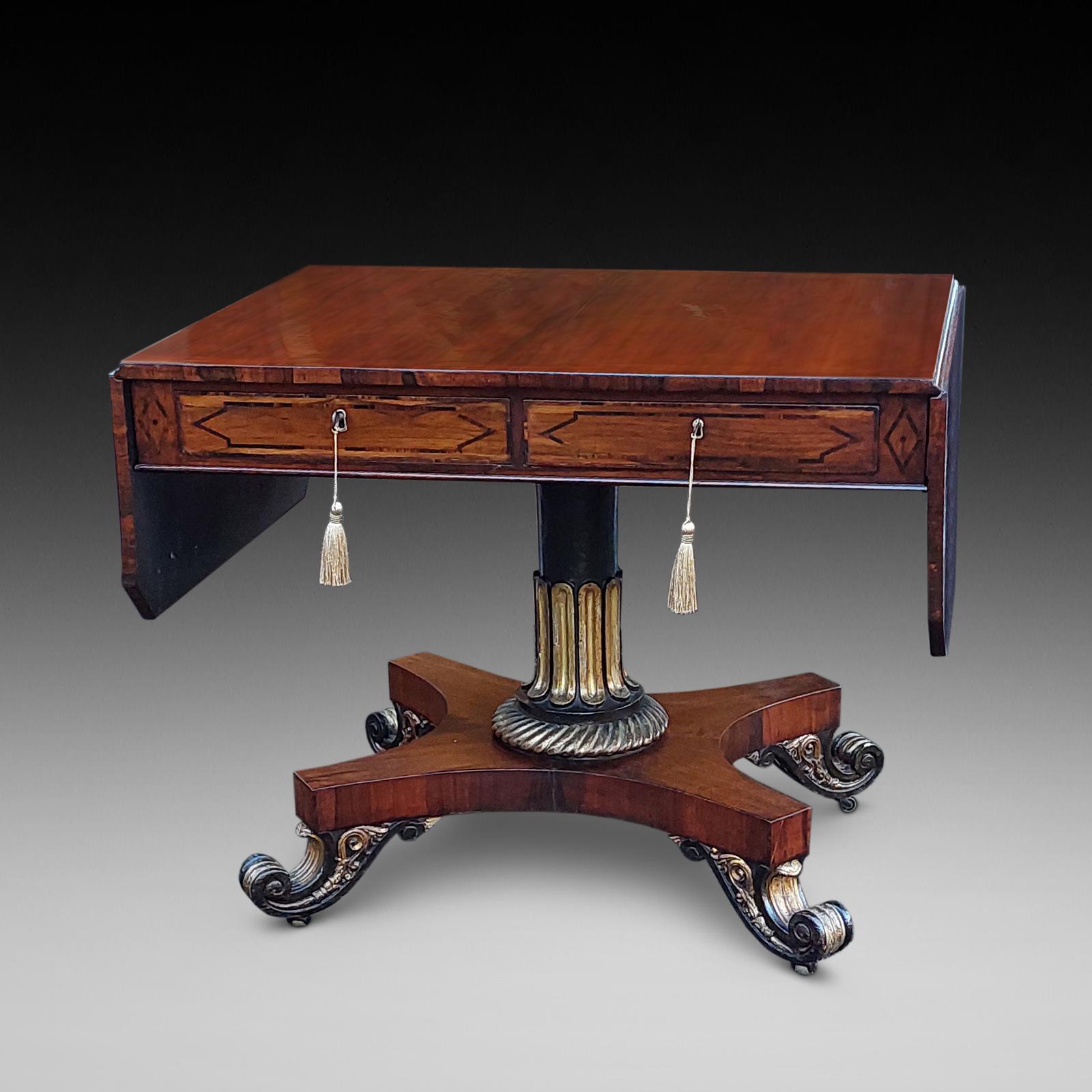Regency Rosewood & Parcel Gilt Sofa Table (1 of 10)
