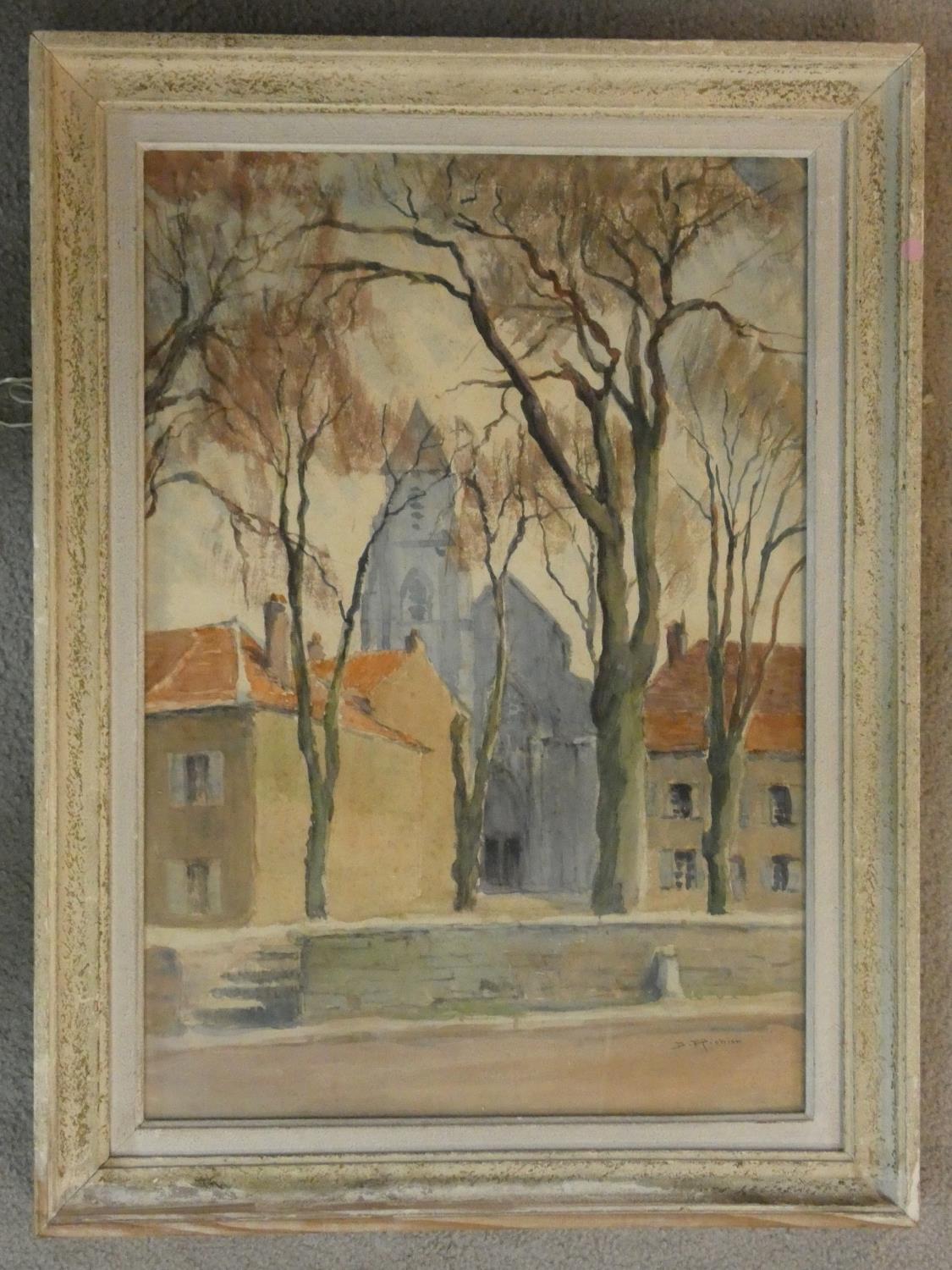 D Richier - Watercolour - French Village Scene (1 of 3)